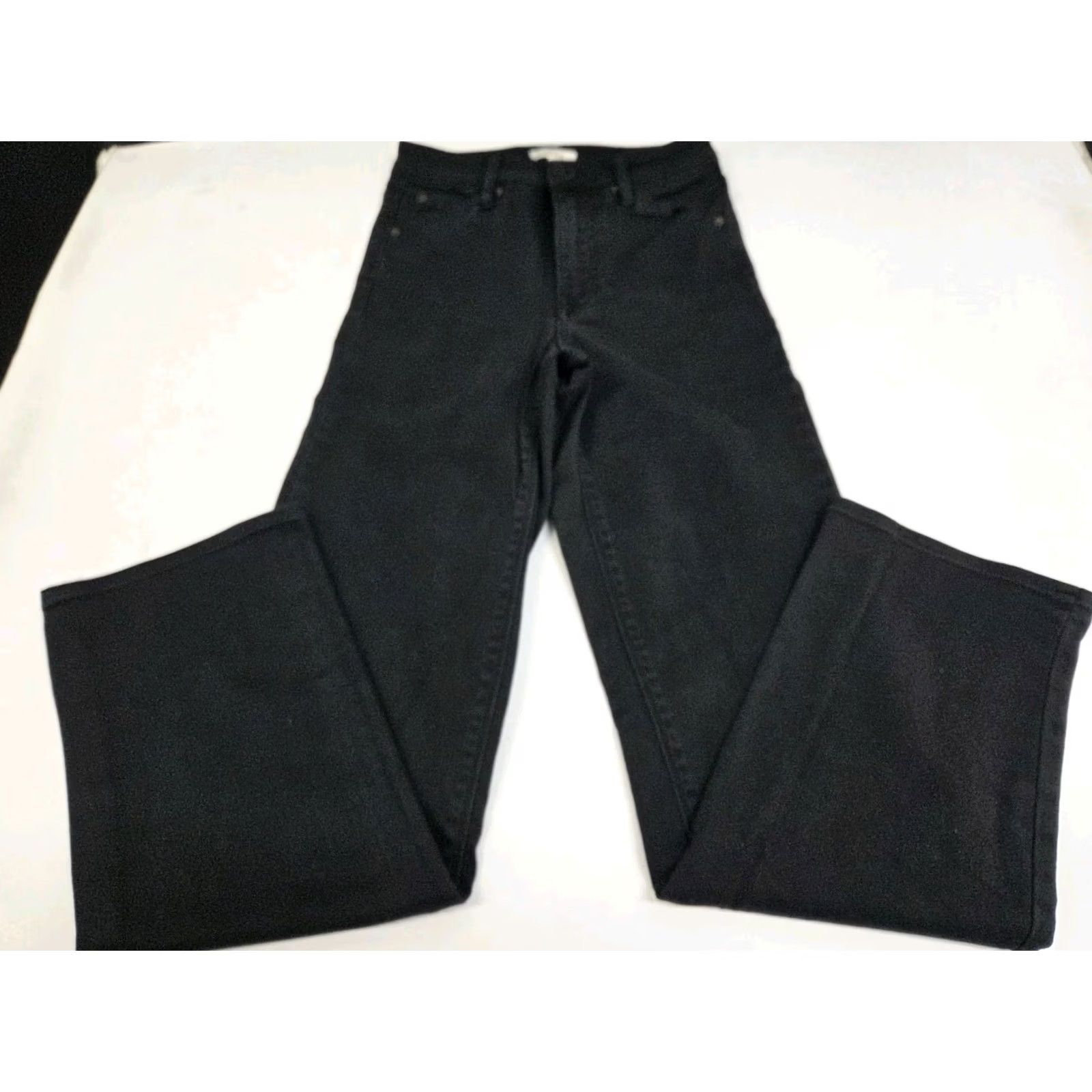 Roark Roark Womens Black Hi-Rise Straight Leg Dark Wash Stretch Denim Jeans 24 #8167 Size 42" / US 20 - 2 Thumbnail