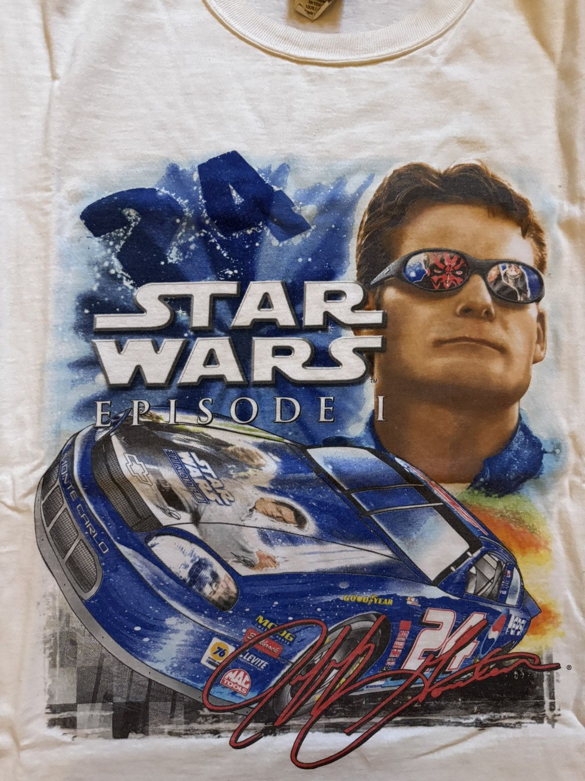 Vintage Vintage 1999 Jeff Gordon NASCAR Star Wars Episode I T-Shirt Size US XL / EU 56 / 4 - 2 Thumbnail