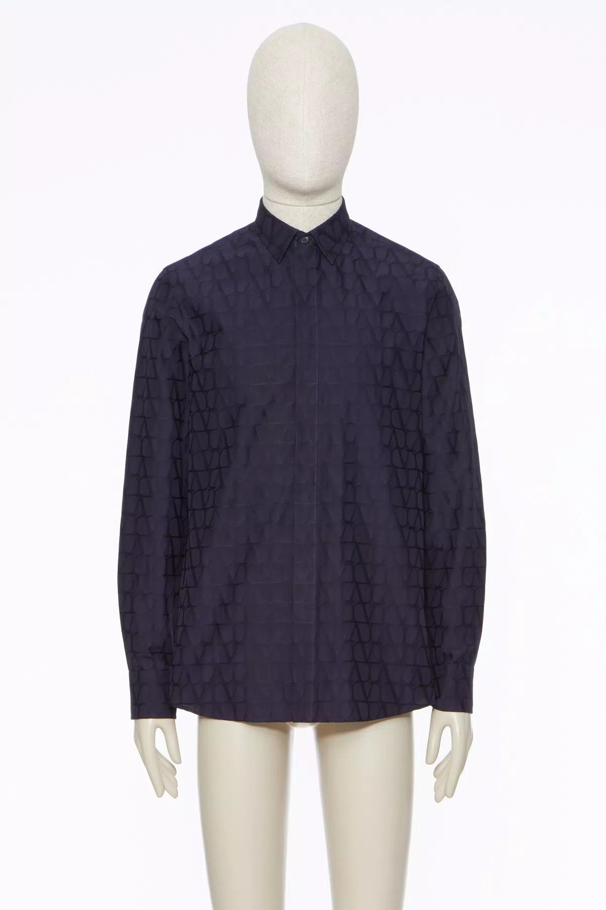 Valentino oc11z0725 Cotton Shirt in Navy Blue Size US XL / EU 56 / 4 - 1 Thumbnail