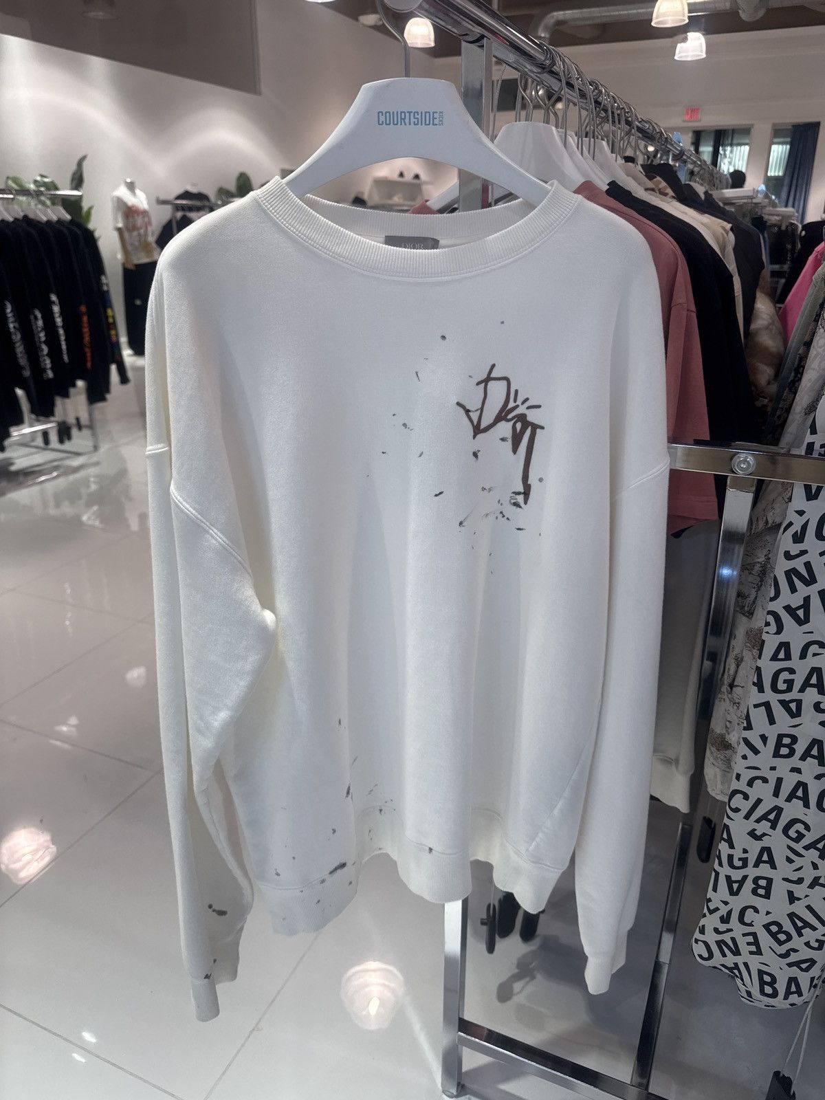 Dior × Travis Scott Cactus Jack Dior Brown Logo White Crewneck Size US M / EU 48-50 / 2 - 1 Thumbnail