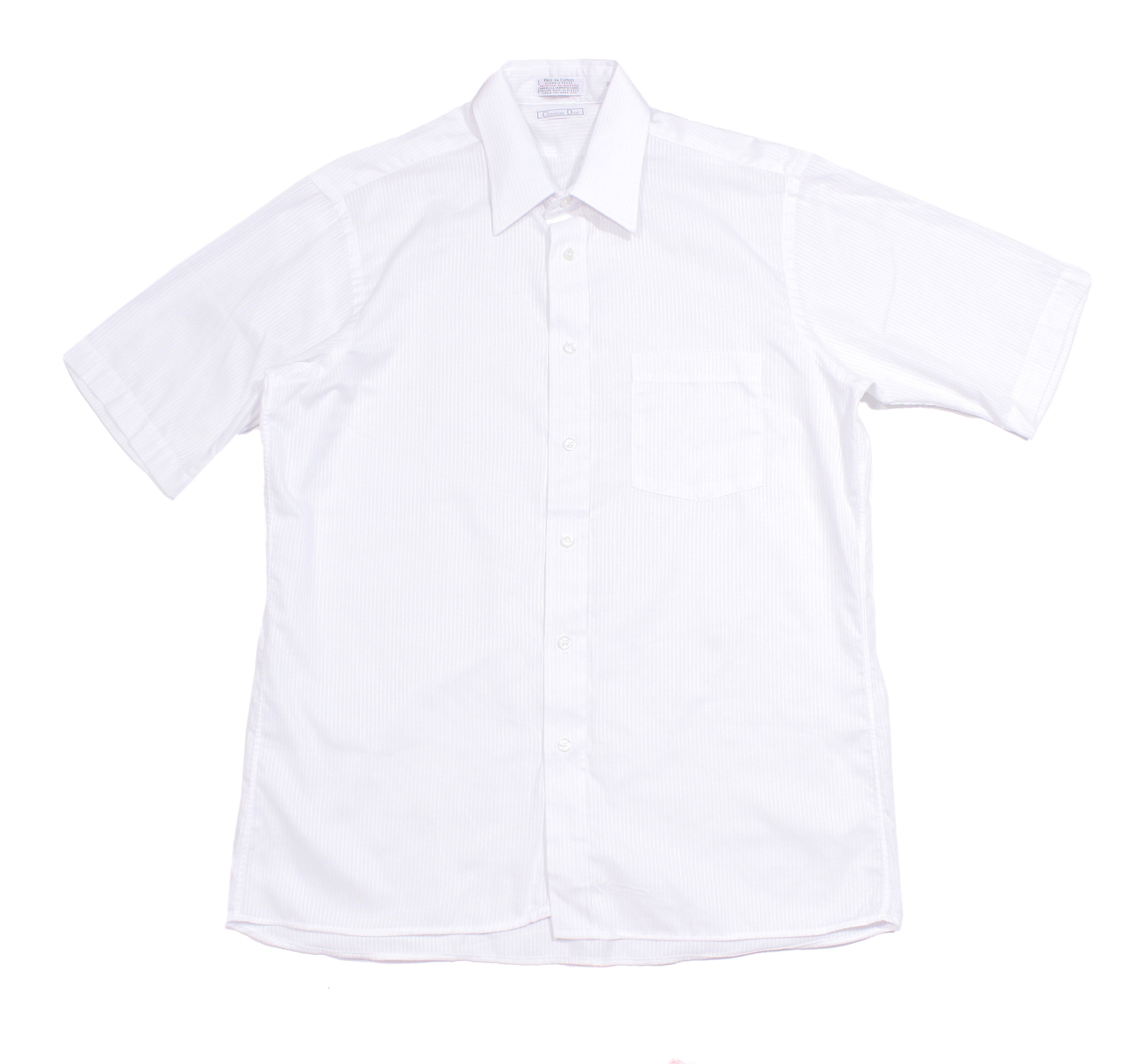 Dior Logo Striped Short Sleeve Shirt Vintage Made in USA Size US XL / EU 56 / 4 - 1 Thumbnail