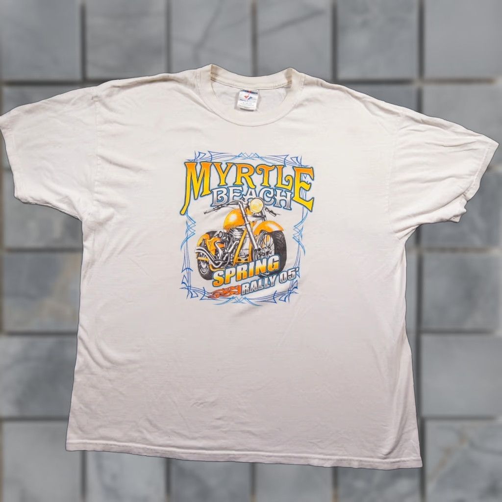 Jerzees VINTAGE Myrtle Beach Spring Rally Shirt Mens 2XL White Motorcycle Tee 2005 Y2K JERZEES Shirt Mens 2XL White Motorcycle Tee 2005 Y2K Size US XXL / EU 58 / 5 - 1 Thumbnail