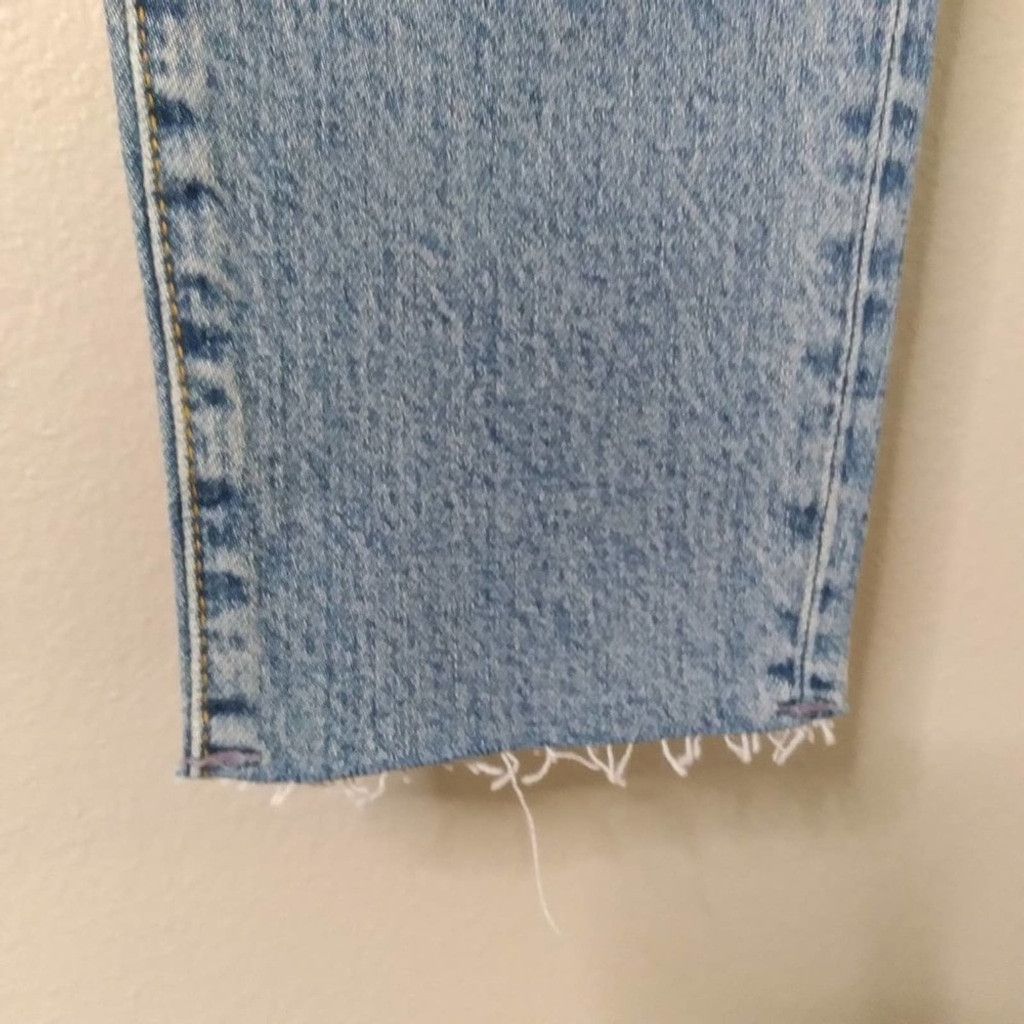 Free People We The Free Denim Jeans Raw Frayed Hem Distressed Size 29 Size 29" - 6 Thumbnail