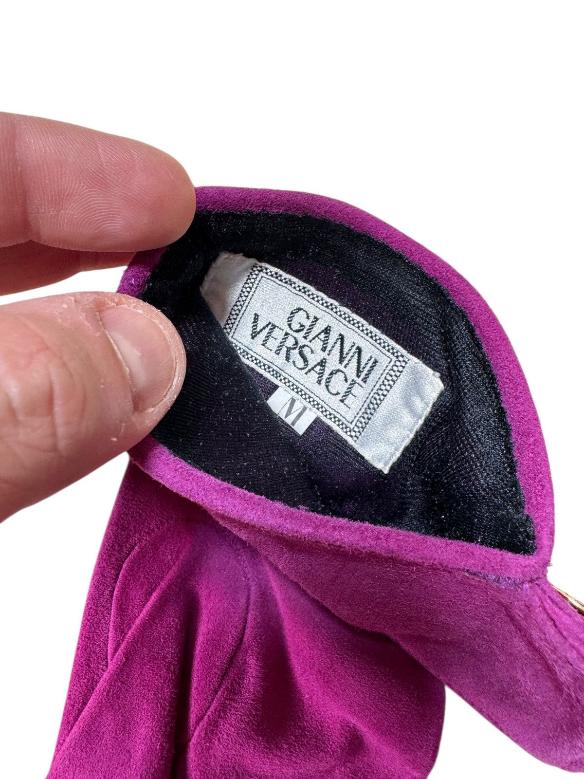 Versace Gianni Versace Suede Gloves Jewel Buttons M Size ONE SIZE - 4 Thumbnail