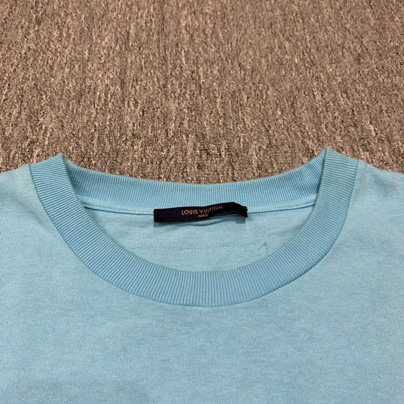 Louis Vuitton Louis Vuitton Blue simple inverted label short sleeve Size US XL / EU 56 / 4 - 9 Thumbnail