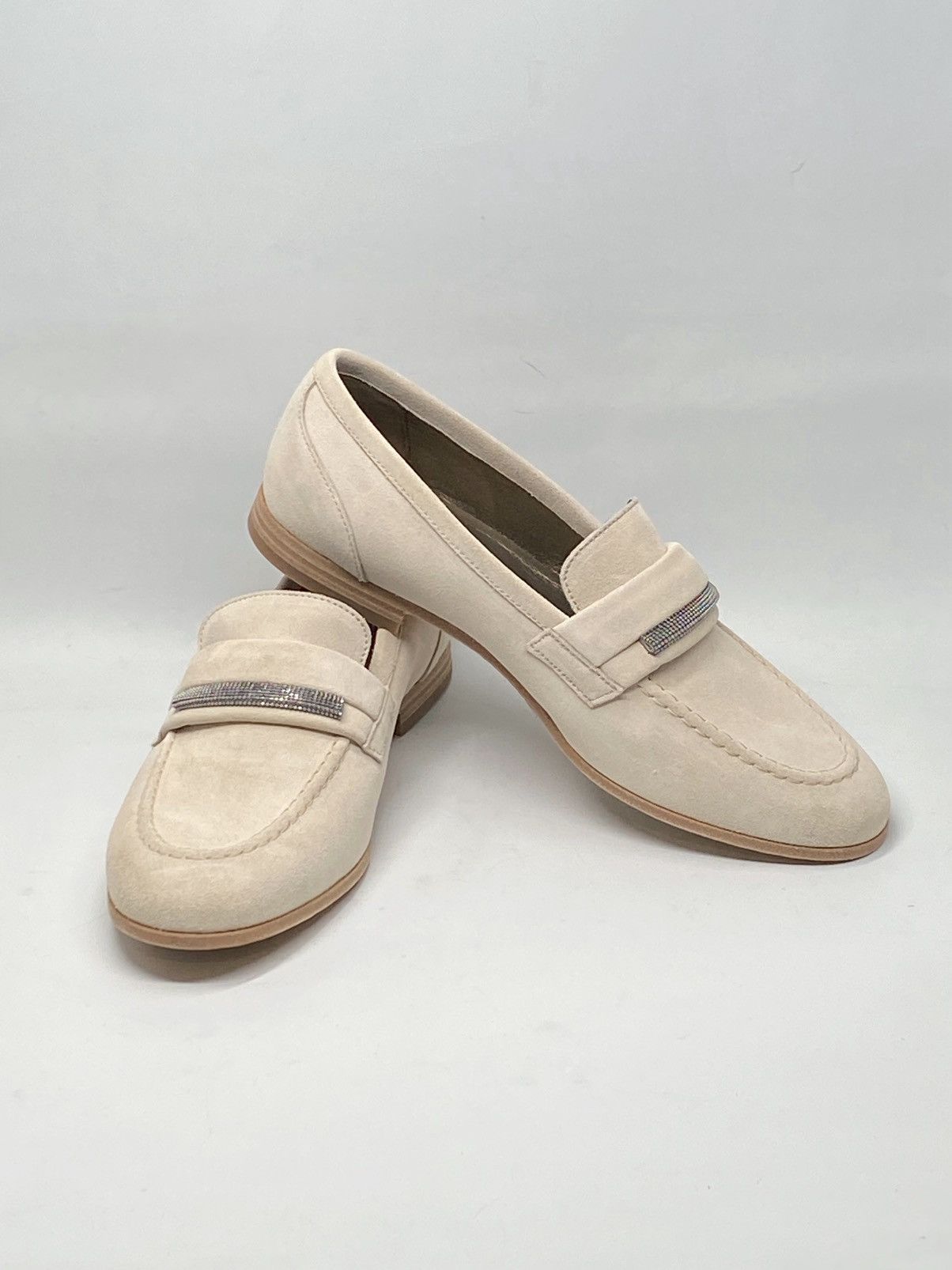 Brunello Cucinelli Embellished Suede Leather Loafers size 37