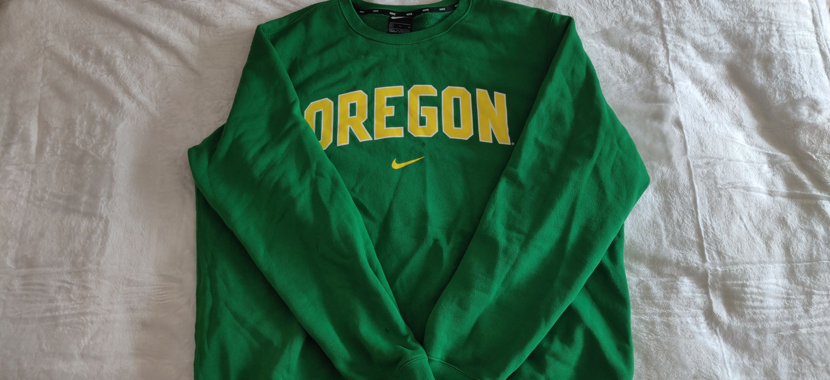 Nike Men's Nike Green Oregon Ducks Club Fleece Sweatshirt Size US XL / EU 56 / 4 - 4 Thumbnail