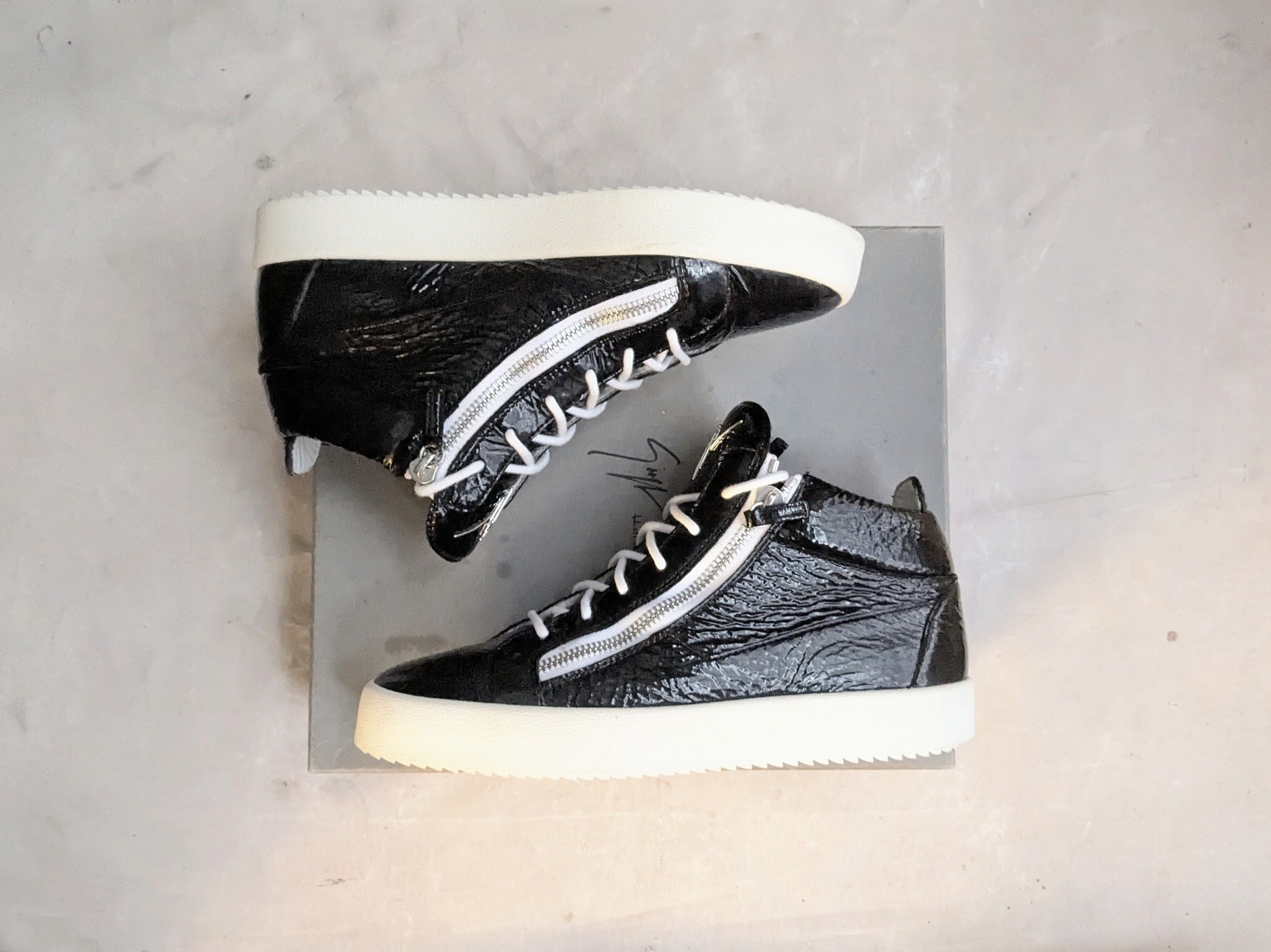 Giuseppe Zanotti Giuseppe Zanotti High Tops Black Patent Leather 13 46 Size US 13 / EU 46 - 1 Thumbnail