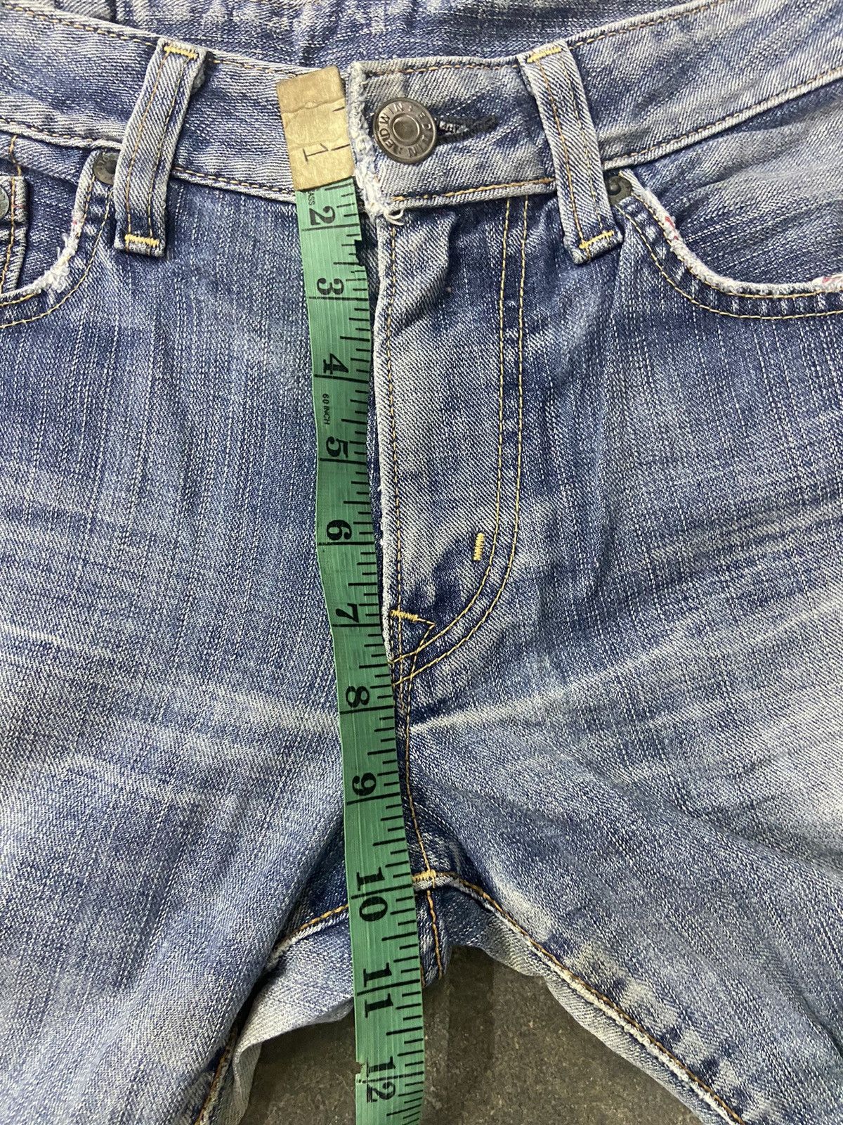 KMRii 🔥 Edwin 503 jeans Edwin Blue trip washed distressed Size US 33 - 10 Thumbnail