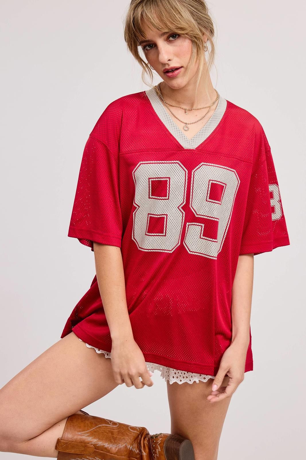 Other V Neck Sporty Jersey Shirt Top With Printed 89 Size S / US 4 / IT 40 - 5 Thumbnail