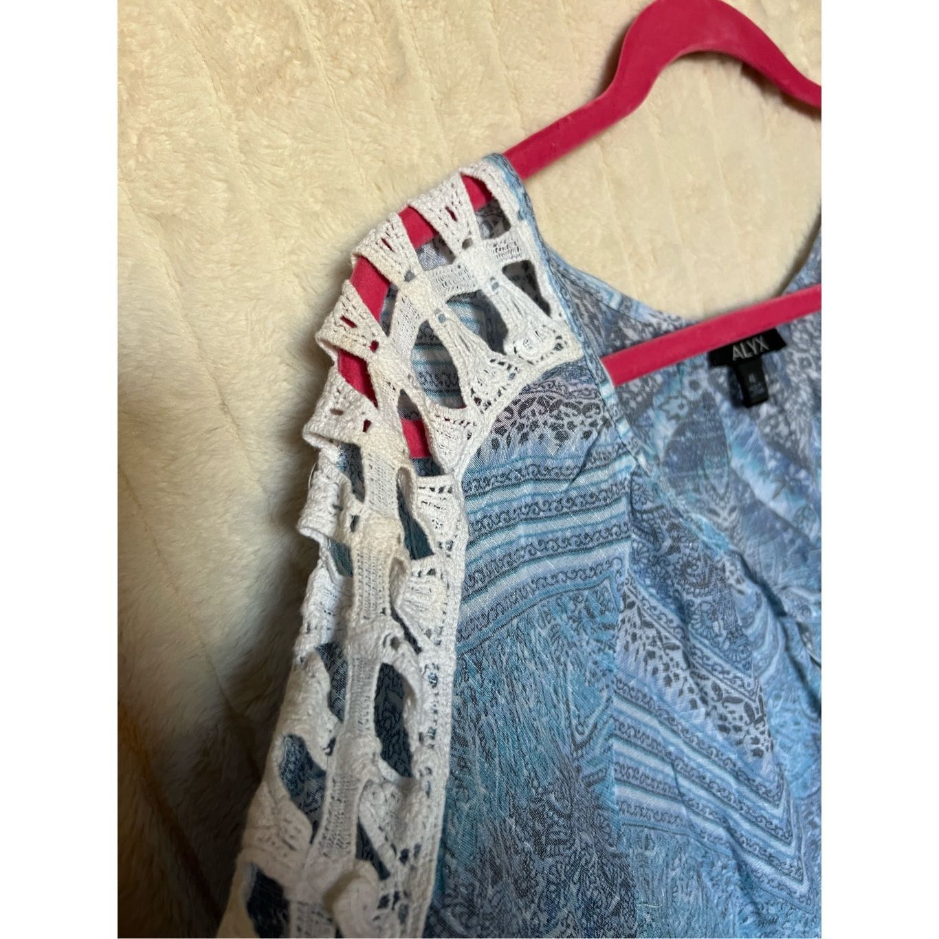 Alyx ALYX Blue Patterned V-Neck Shirt Woman’s Size XL Size XL / US 12-14 / IT 48-50 - 6 Thumbnail