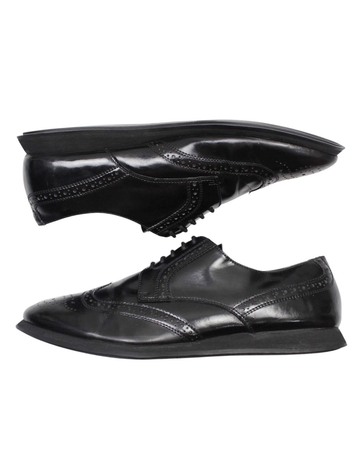 Prada 2010S PRADA MILANO BLACK WINGTIP BROGUE SHOES Size US 7 / EU 40 - 4 Thumbnail