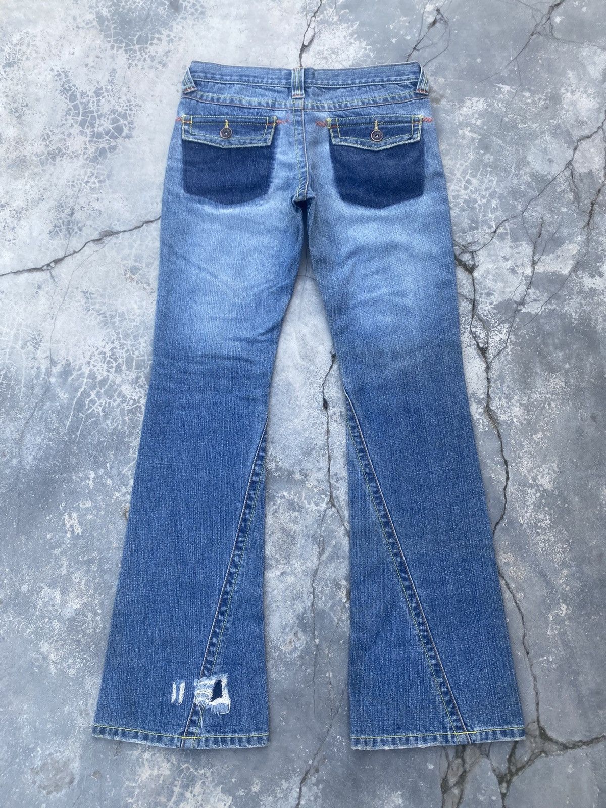 Japanese Brand Vintage SLANG Reworked Flared Jeans Size US 29 - 5 Thumbnail