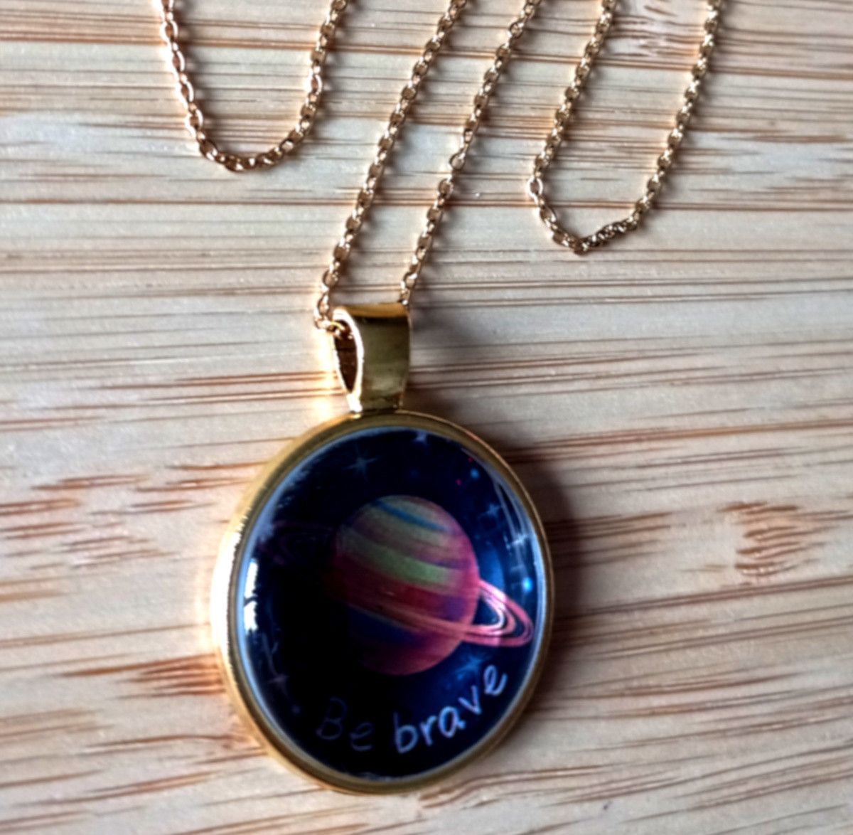 Hysteric Glamour × Japanese Brand × Vintage Punk Tiny Planet Saturn Stainless Steel Gold Necklace Unique Size ONE SIZE - 7 Thumbnail