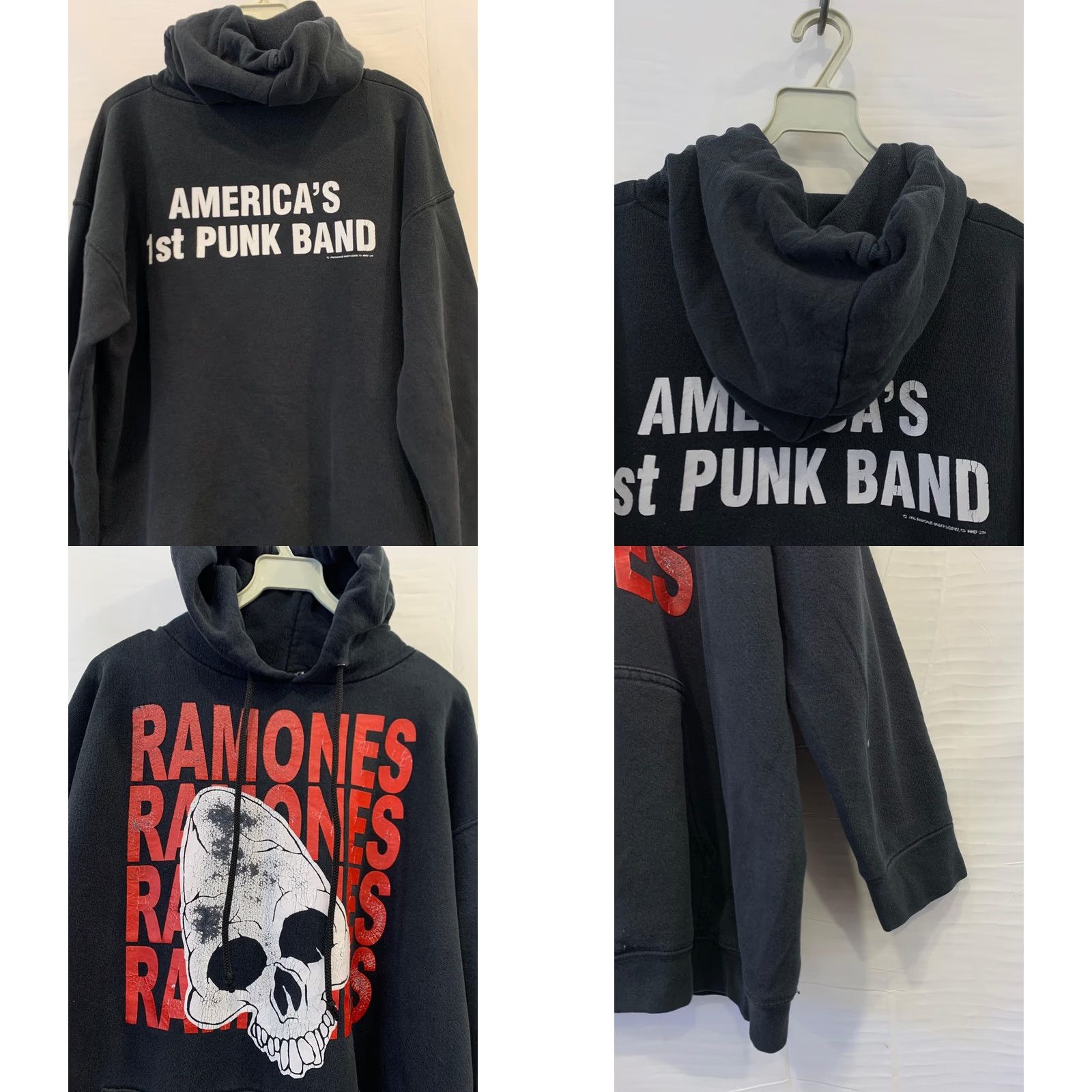 Vintage VINTAGE Ramones Hoodie M Black Pullover Heavyweight Skull Graphic Alstyle M Mens Size US M / EU 48-50 / 2 - 8 Thumbnail