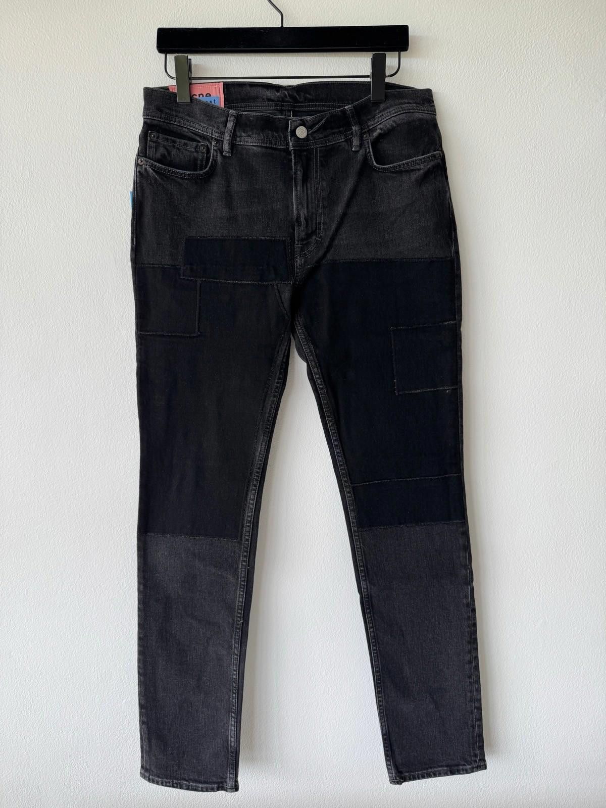 Acne Studios bla konst denim jeans north black patch 34 x 32