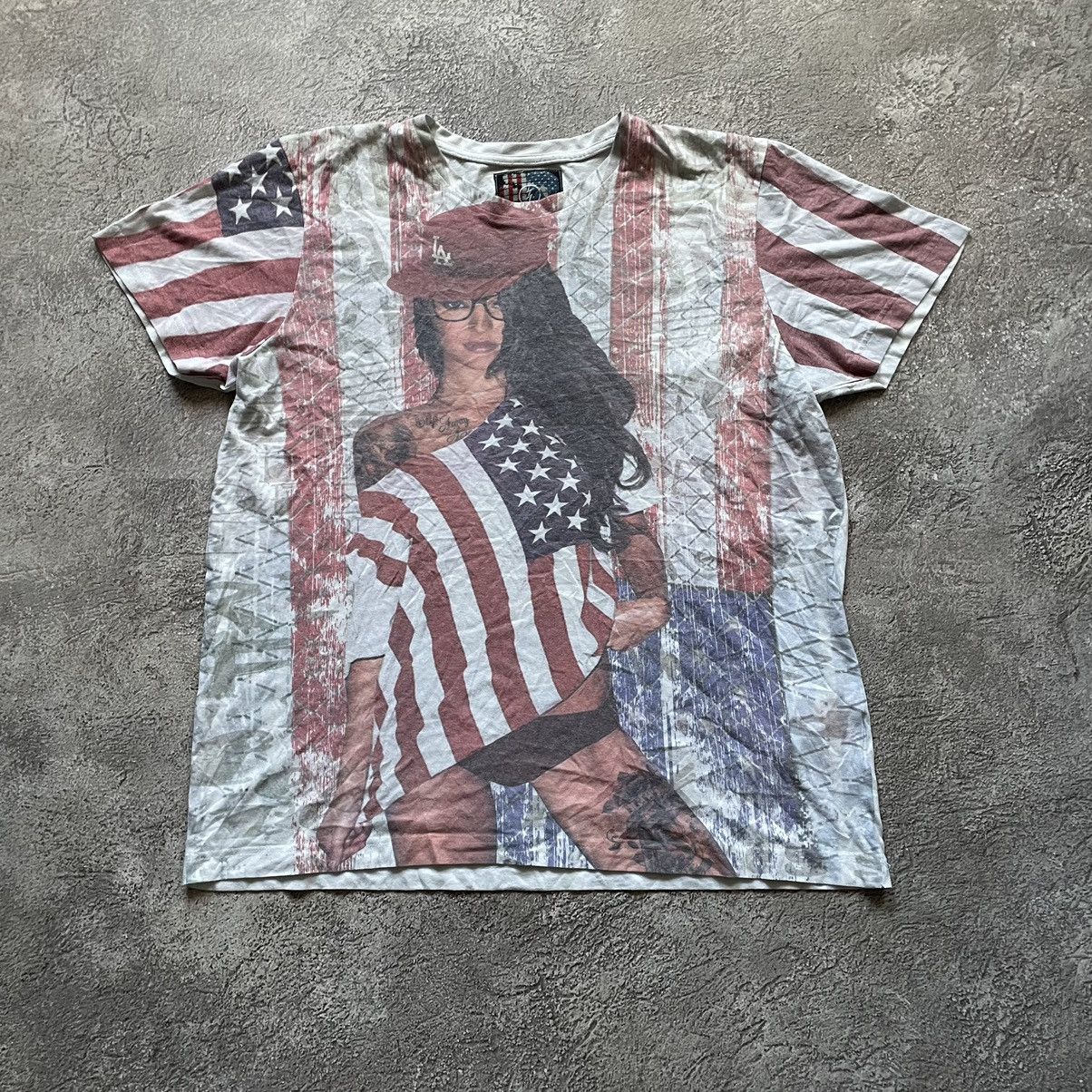 Vintage Vintage Y2K Sun Faded Patriotic Graphic Tee Americana Slim L Size US L / EU 52-54 / 3 - 2 Thumbnail