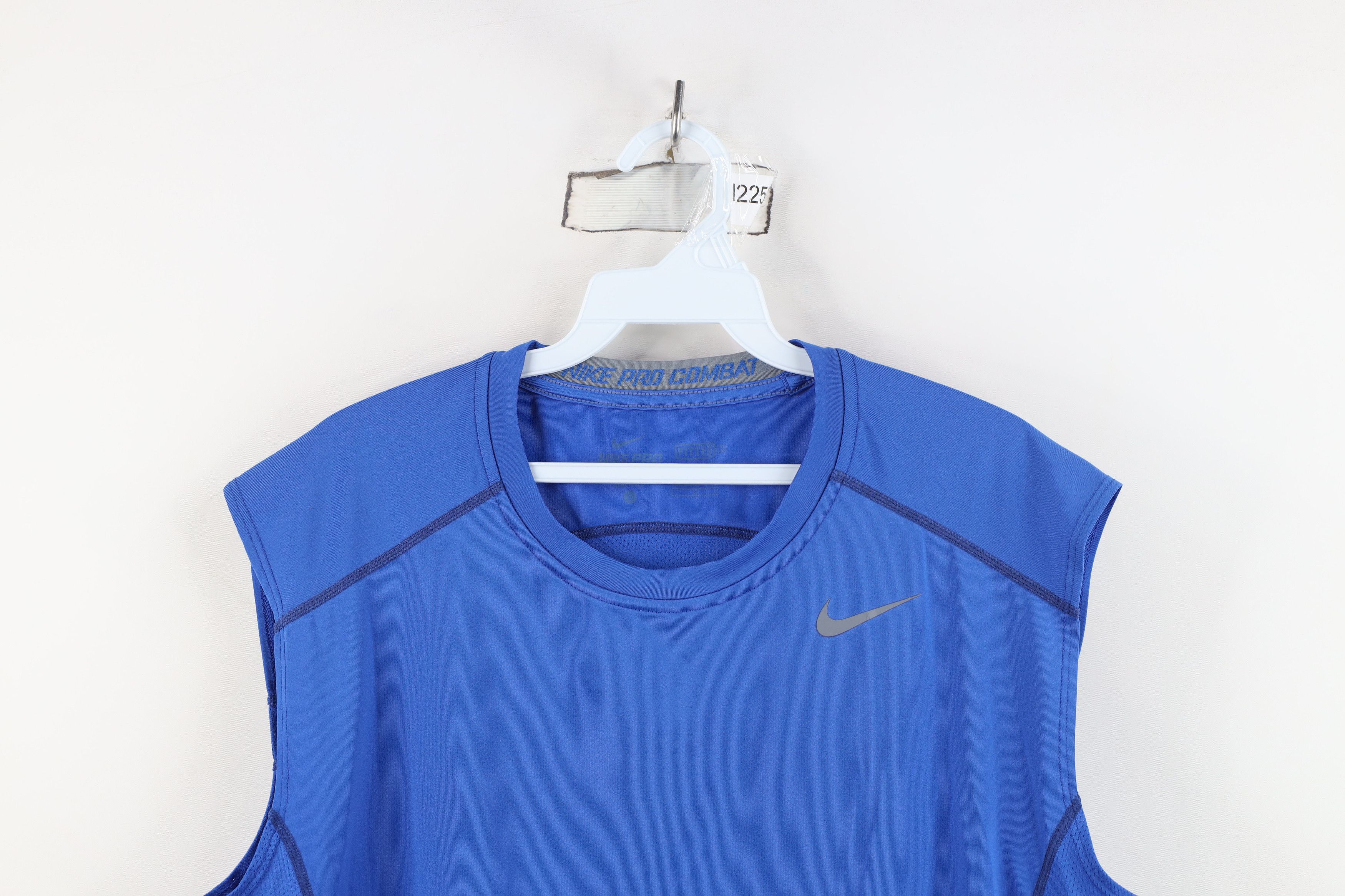 Nike Nike Pro Combat Training Sleeveless Muscle T-Shirt Blue Size US L / EU 52-54 / 3 - 2 Thumbnail