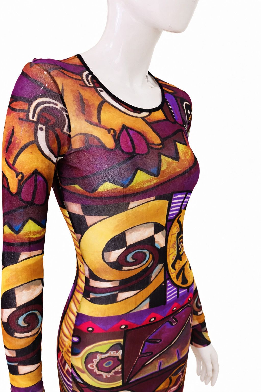 Kenzo Kenzo African Mesh Maxi Dress Transparent Small Medium Large Size L / US 10 / IT 46 - 10 Thumbnail