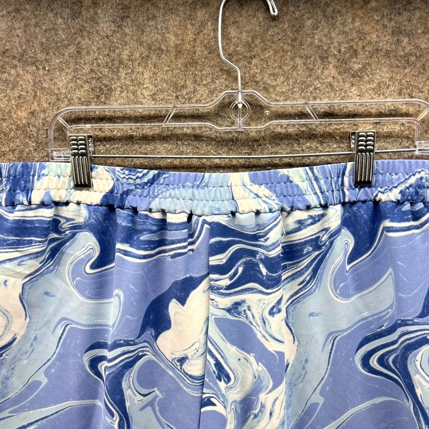 Vintage Chico'S Pants Womens 1R Blue White Stretch Fleece Elastic Waist Geometric Size 25" / US 0 / IT 36 - 7 Thumbnail