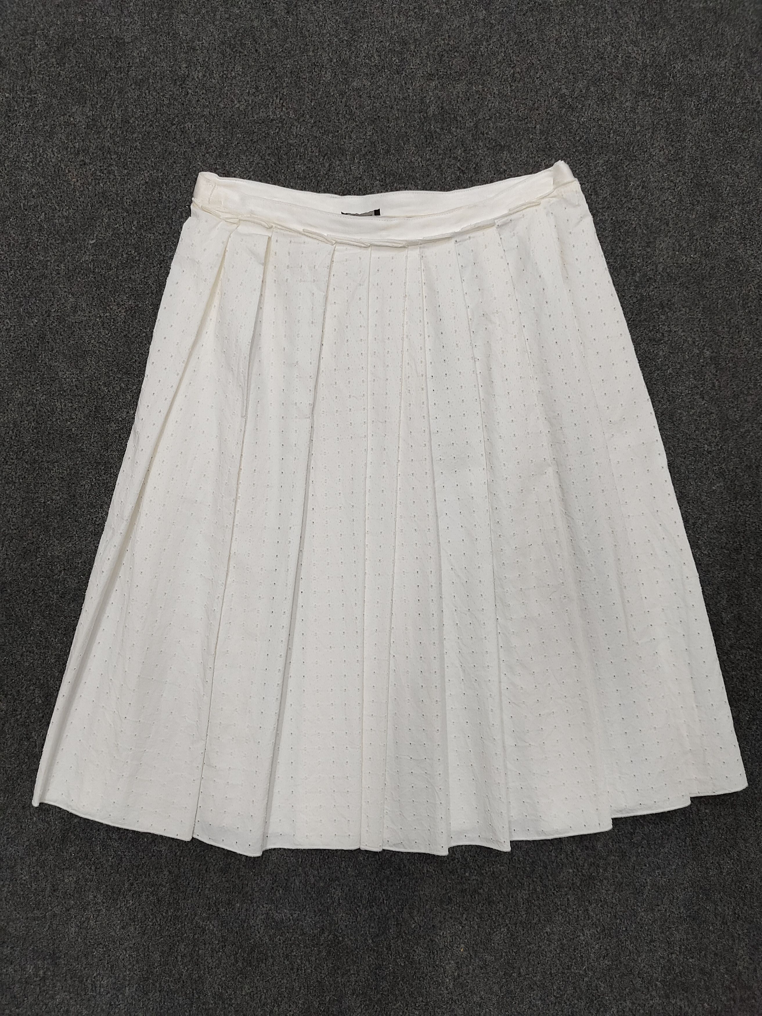 Jil Sander Jil Sander Navy - Minimal Off White Pleated Skirt Size 28" / US 6 / IT 42 - 5 Thumbnail