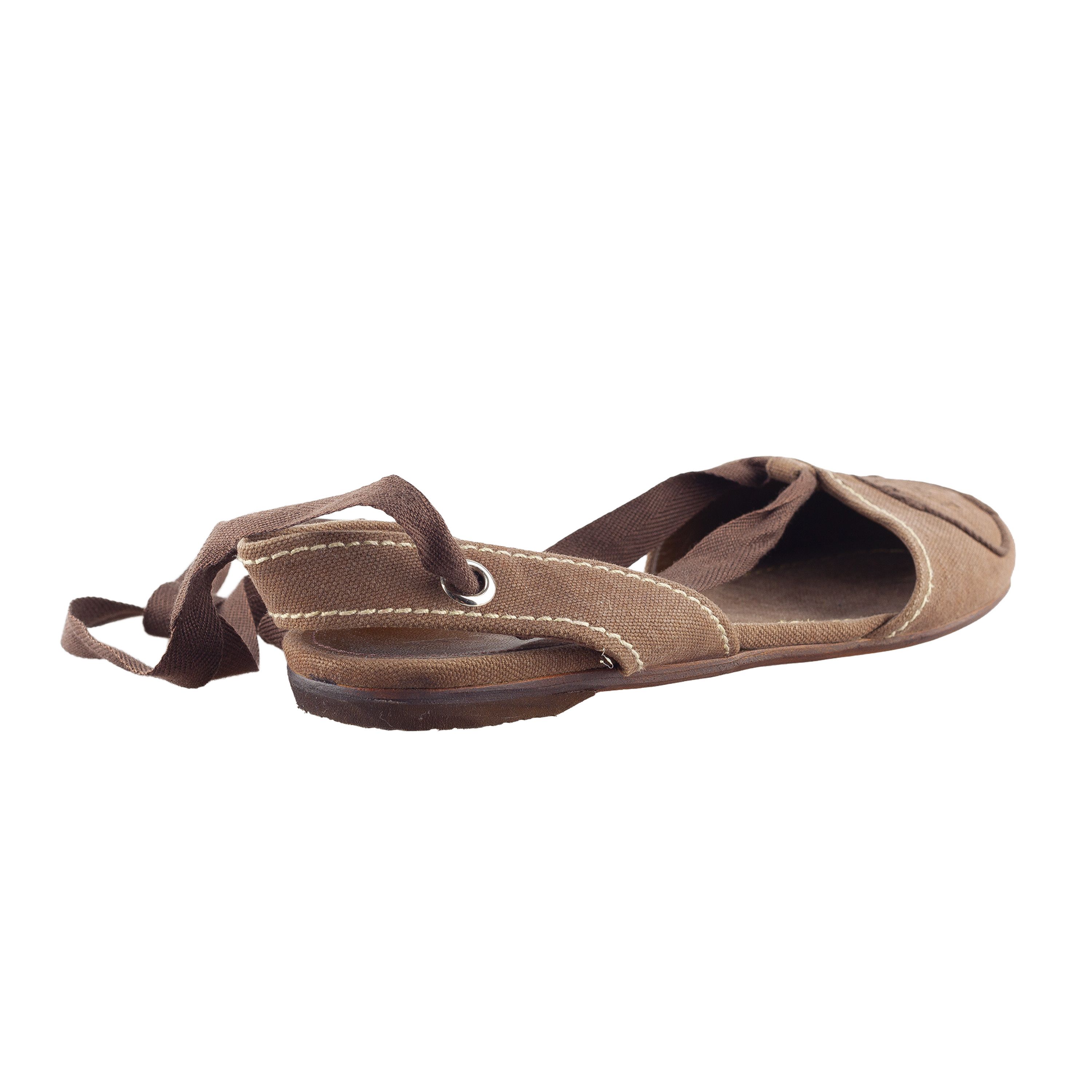 Prada Prada Brown Logo Lace-Up Flat Espadrilles Size US 6.5 / IT 36.5 - 3 Thumbnail