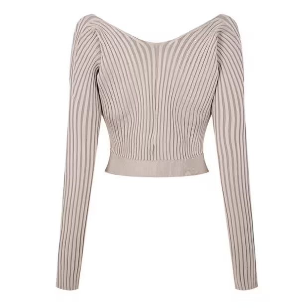 Jacquemus o1g2r1mq1024 Cardigan Top in Dark Beige Size M / US 6-8 / IT 42-44 - 2 Thumbnail