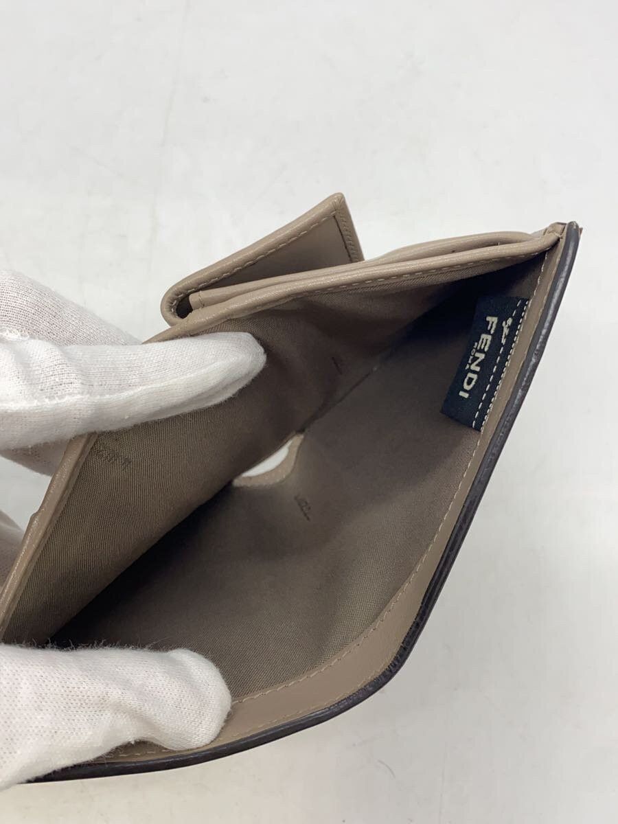 Fendi Fendi By The Way Leather Bi-Fold Wallet Beige Size ONE SIZE - 6 Thumbnail