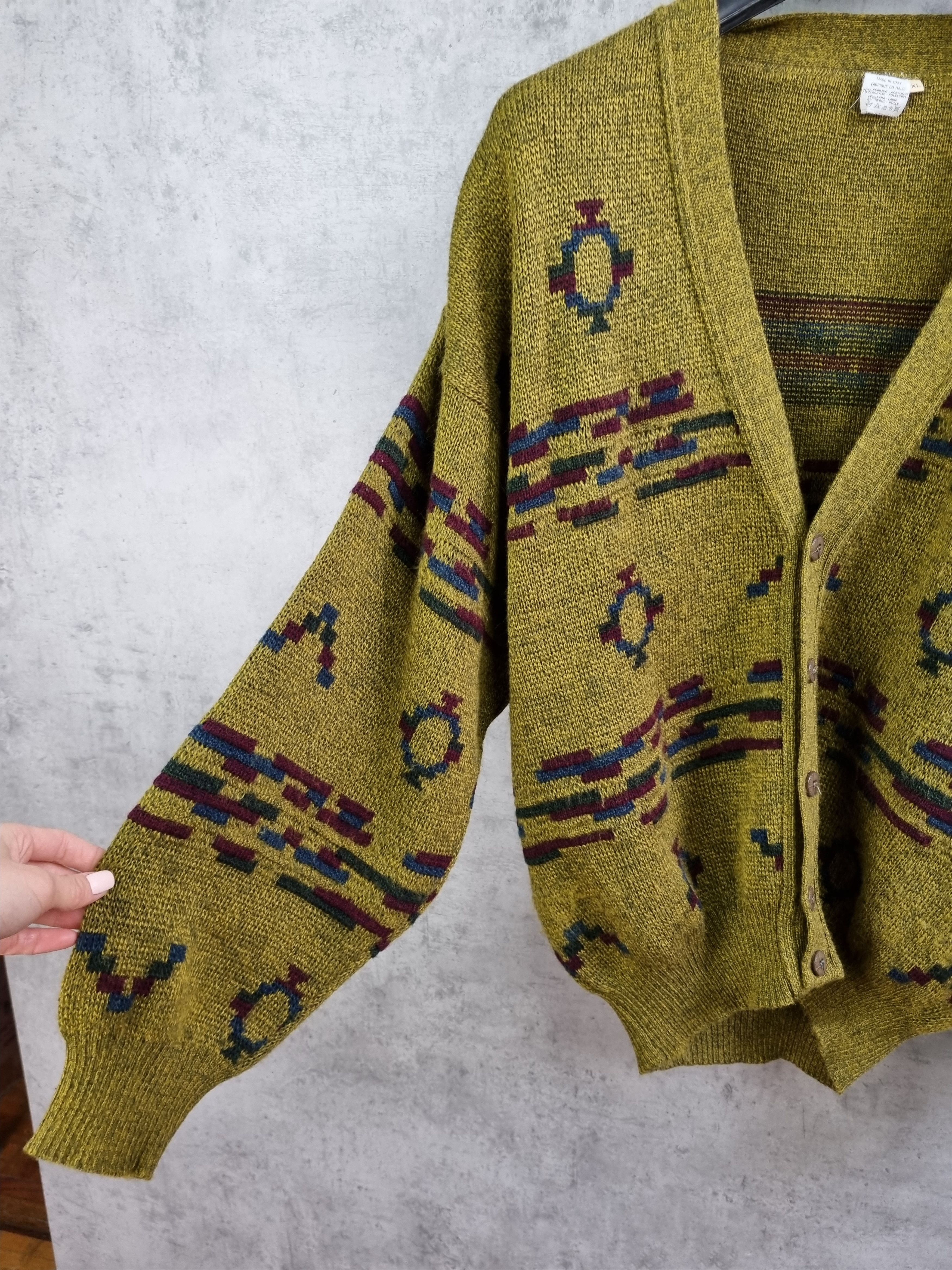 Vintage 90s Italian Navajo Relaxed Fit Vintage Cardigan Size US XL / EU 56 / 4 - 3 Thumbnail