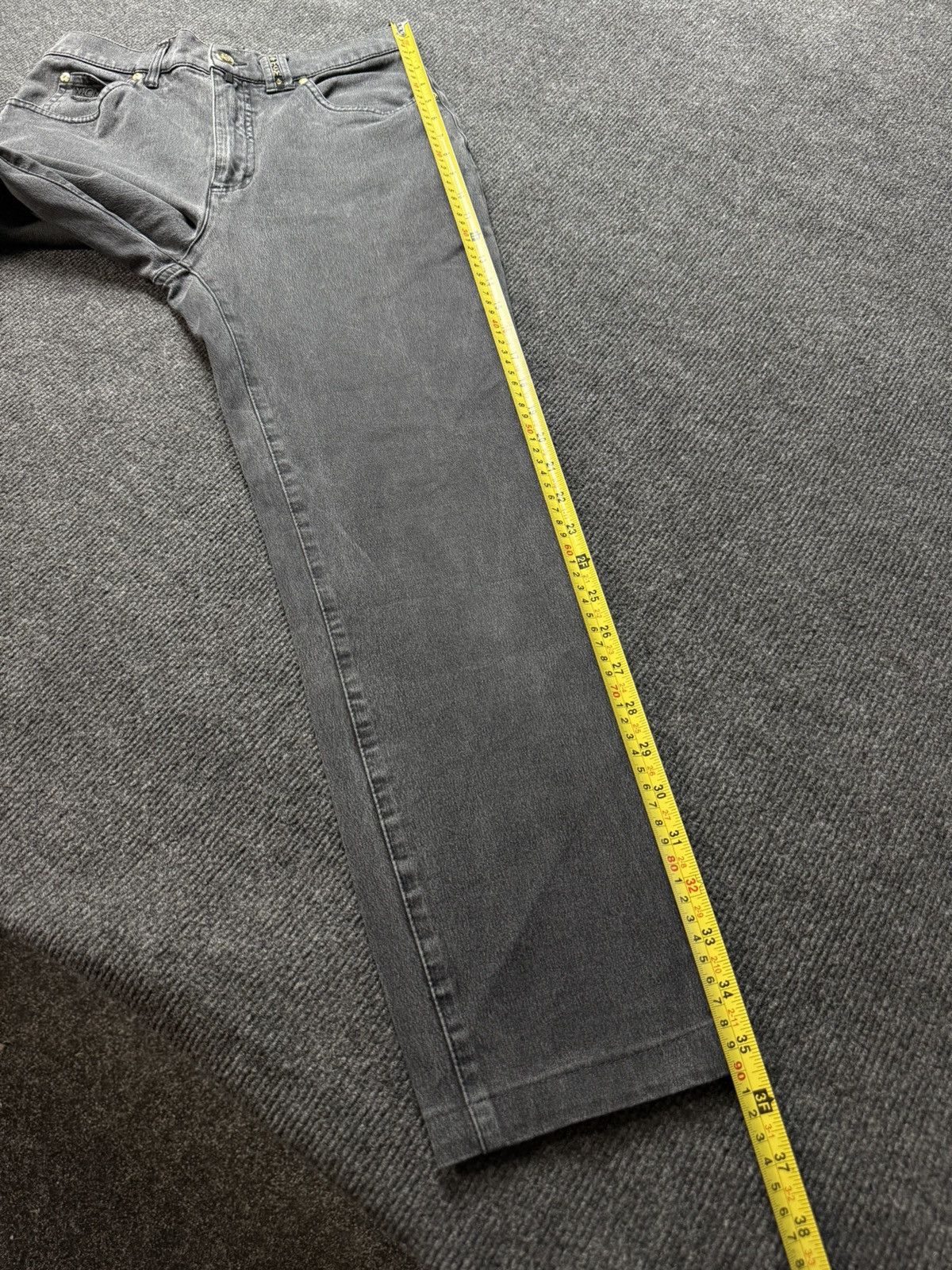 MCM Luxury MCM Jeans Studded Logo Pants Black Y2K Straight W29 Size 29" - 21 Thumbnail