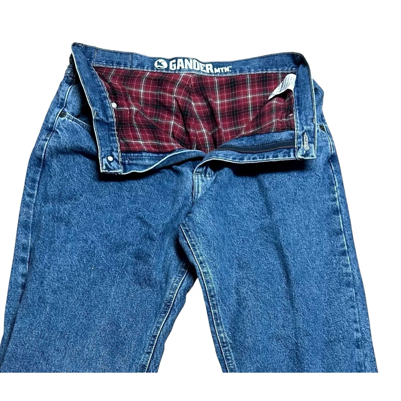 Denime VINTAGE Gander Mountain Jeans Mens 32x32 Blue Denim Straight Leg Flannel Lined Pants Regular Rise 5-Pocket USA VTG Size US 32 / EU 48 - 5 Thumbnail