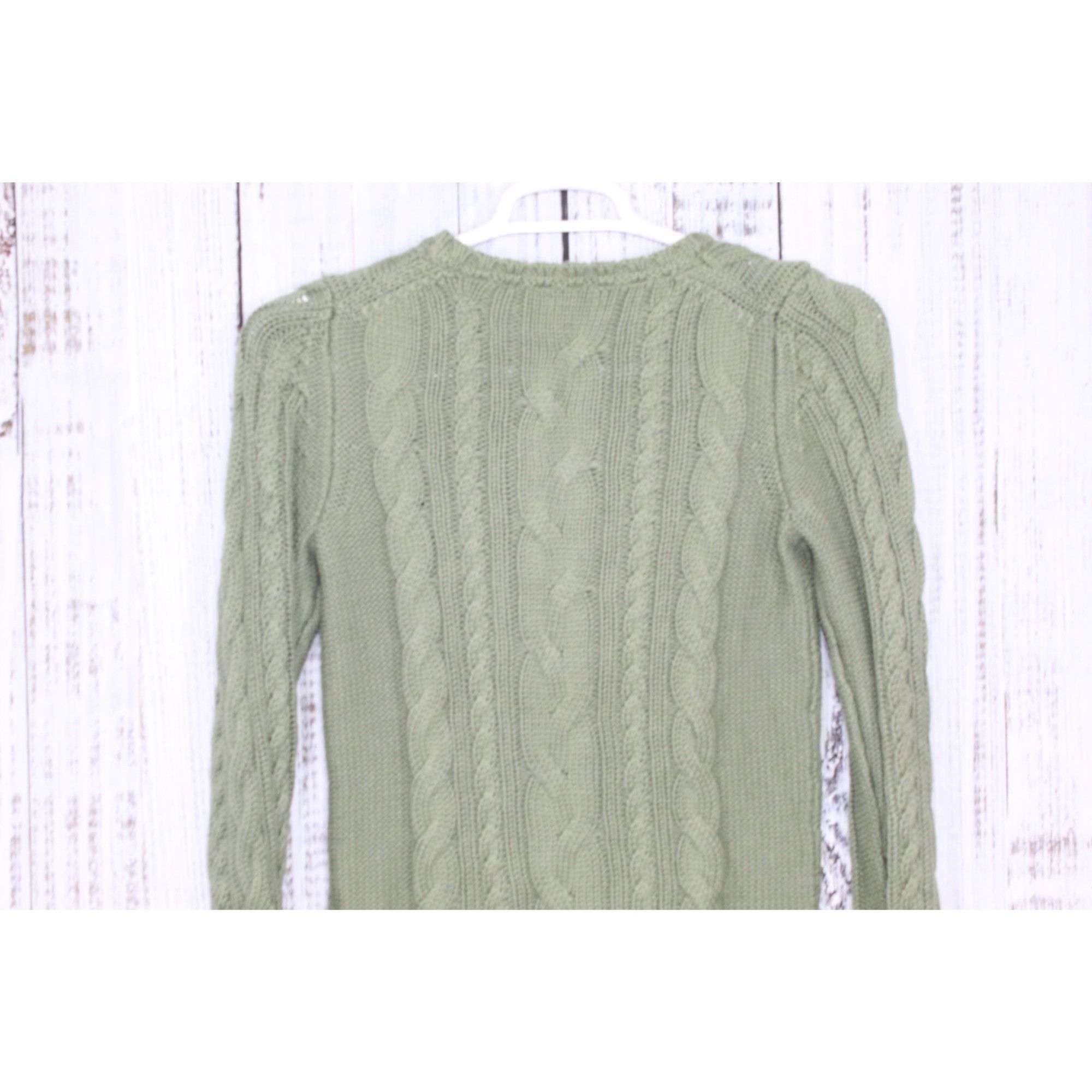 L.L. Bean LL Bean Women's Double L Cable Sweater Crewneck Bay Leaf Size S / US 4 / IT 40 - 5 Thumbnail