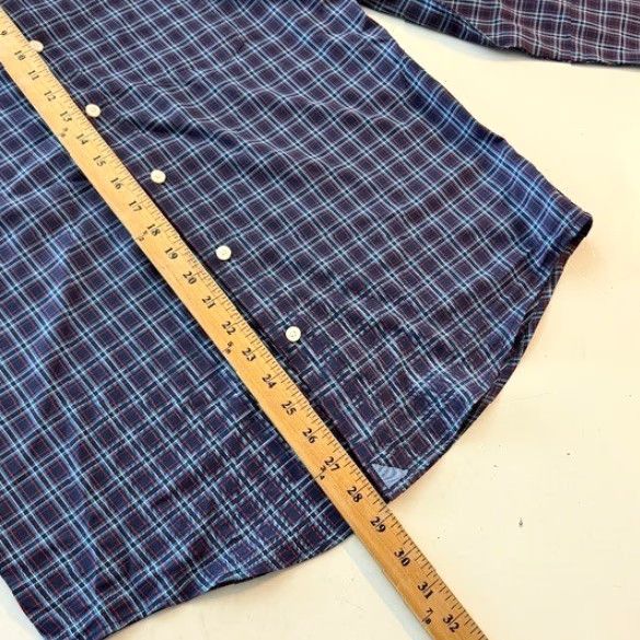 UNTUCKit UNTUCKit Shirt Navy Plaid Slim Fit 100% Polyester Button Up Mens MEDIUM Size US M / EU 48-50 / 2 - 7 Thumbnail