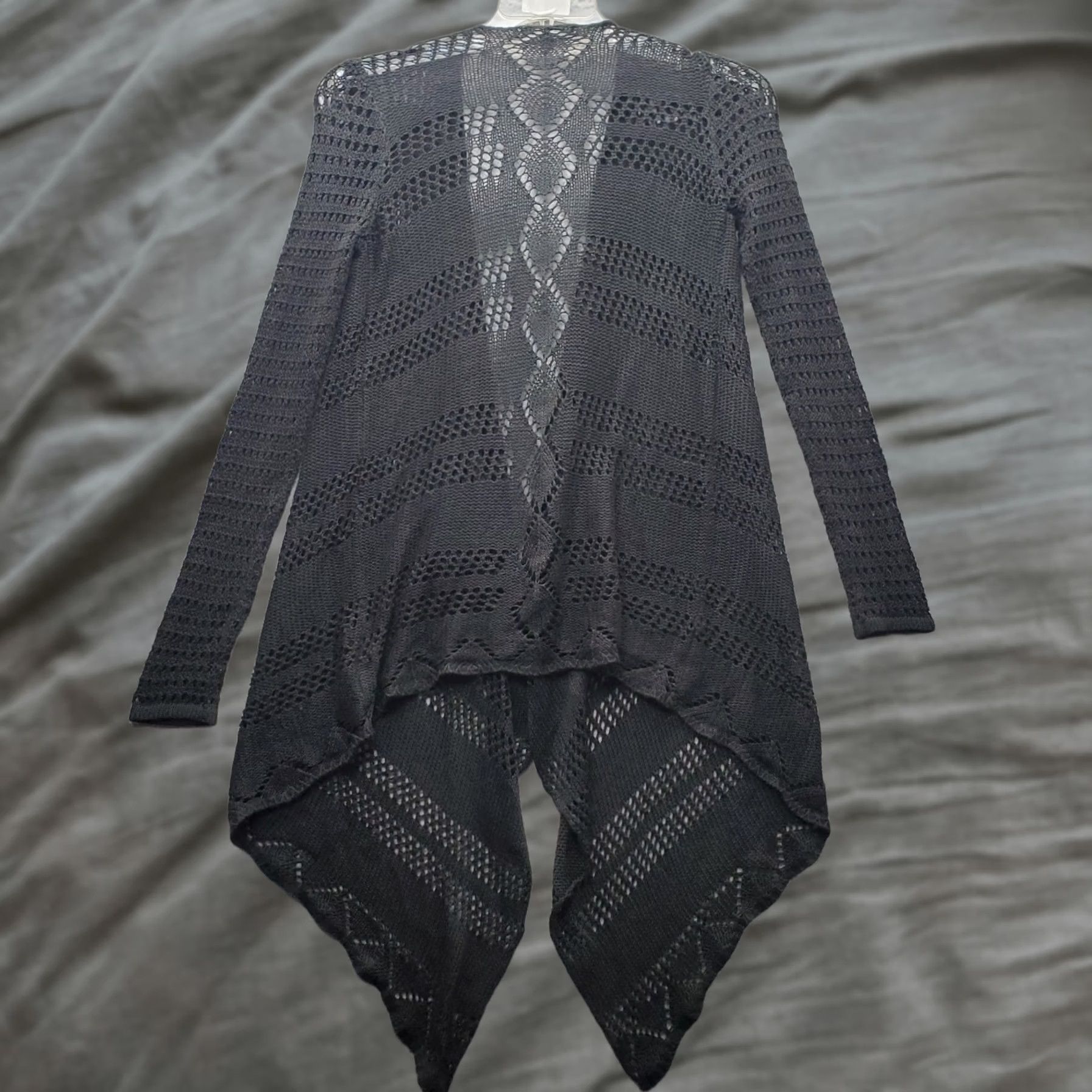 Vintage JACK Cardigan Womens XS Black Knitted Open Drape Front Lightweight Classic Fit Cardigan Size XS / US 0-2 / IT 36-38 - 1 Thumbnail