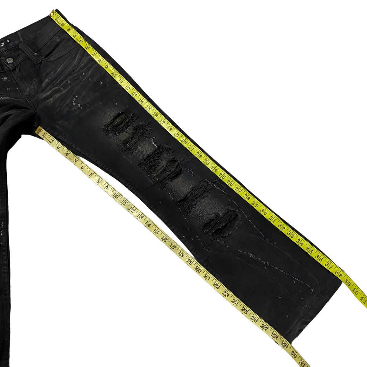 Japanese Brand Japanese Brand K.U.I Denim Flares Coated Distressed Jeans Size US 28 / EU 44 - 18 Thumbnail
