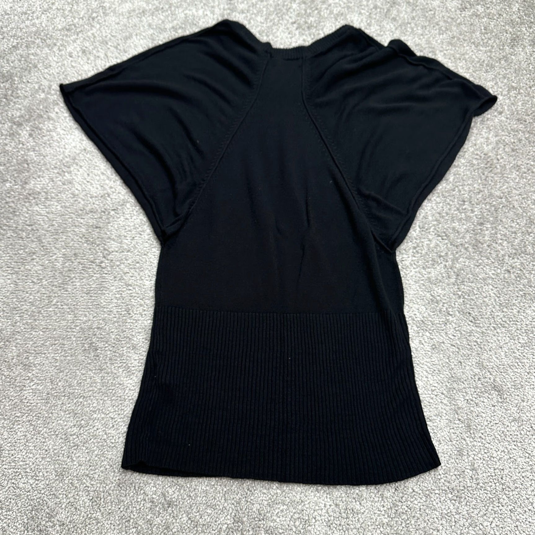 Rains After The Rain Sweater Womens Small Black Short Sleeve Crew Neck Dolman Rayon Classic Designer Size S / US 4 / IT 40 - 2 Thumbnail