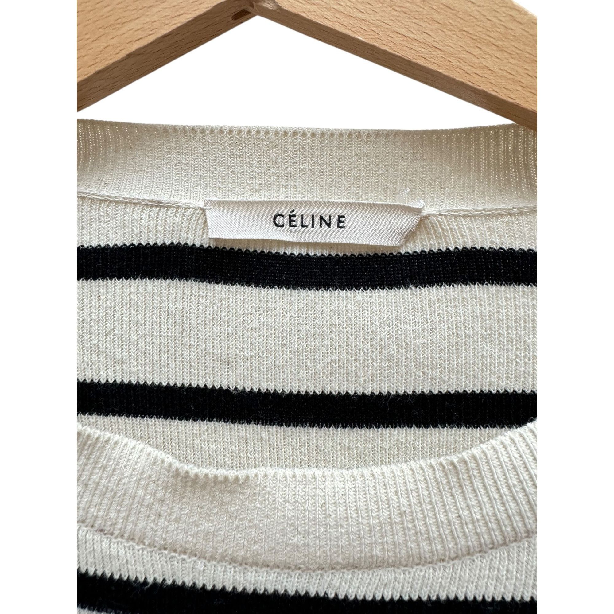Celine Phoebe Philo Striped Cotton Knit Top Size S / US 4 / IT 40 - 4 Thumbnail