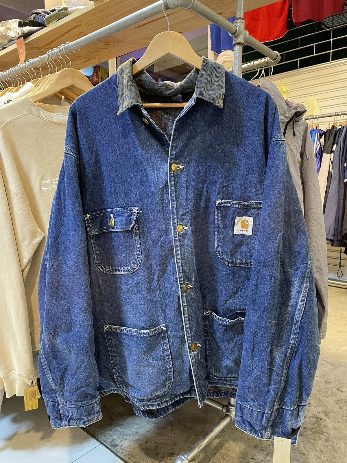 image of Carhartt Michigan Denim Jacket in Jeans Claro, Men's (Size 2XL)