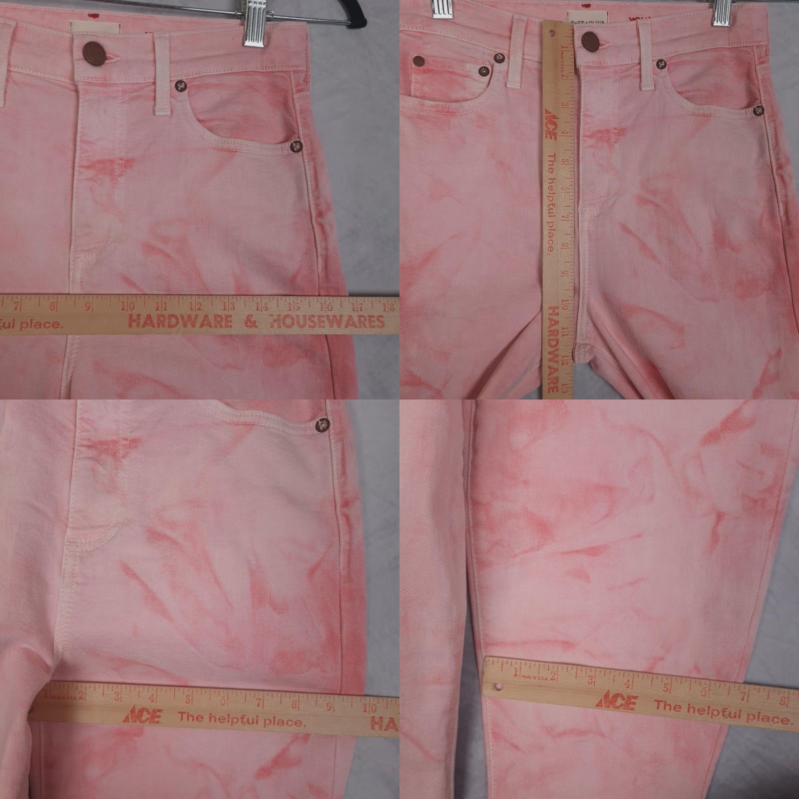 Alice + Olivia Alice + Olivia Jeans Womens 26 Pink Crystal Cloud High Rise Skinny Jeans Women's Pink Crystal Cloud Tie Dye High Rise Skinny Size 26" / US 2 / IT 38 - 8 Thumbnail