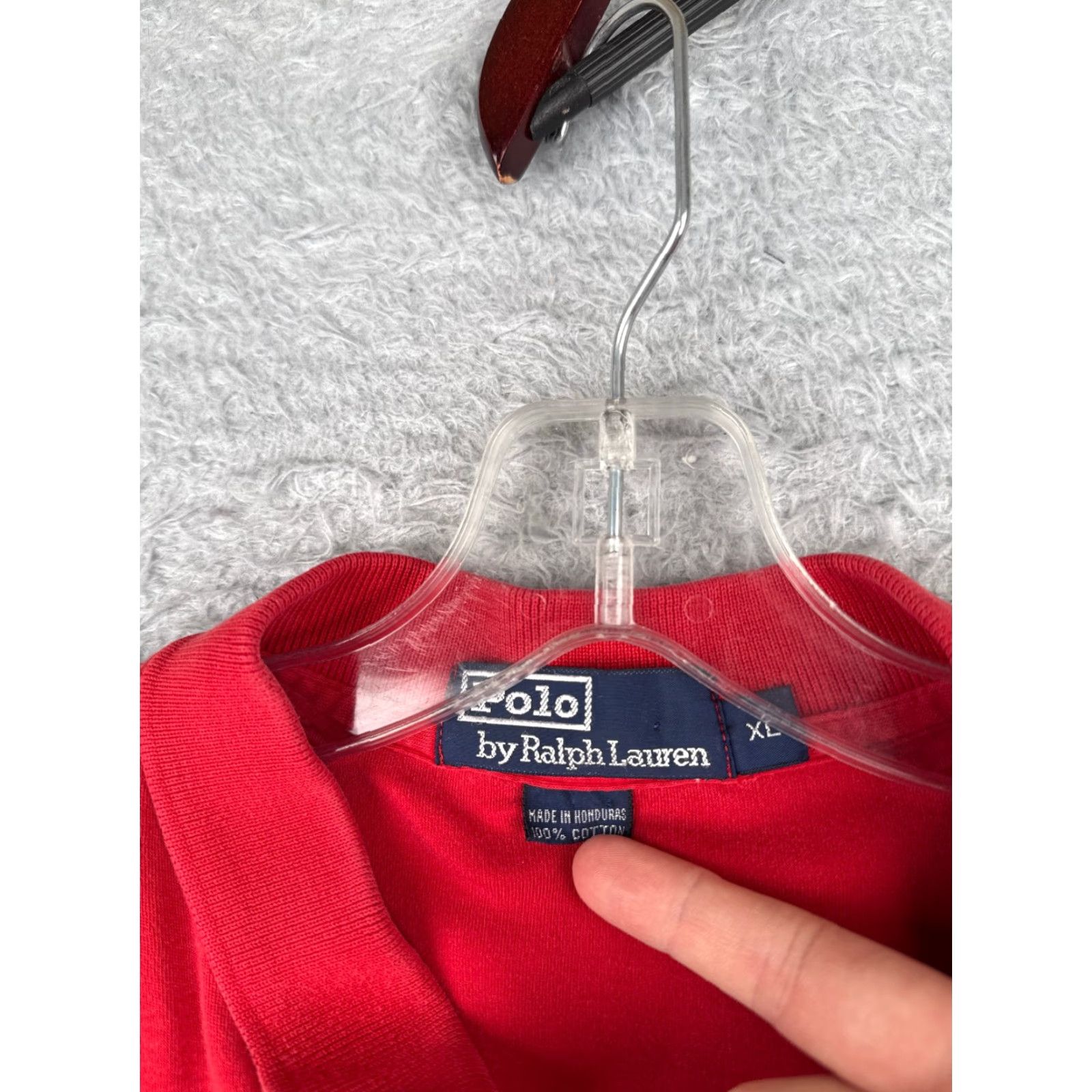Ralph Lauren VINTAGE Ralph Lauren Shirt Polo Adult XL Red Short Sleeve 100% Cotton Polo Shirt Men’s Slim Fit Size US XL / EU 56 / 4 - 7 Thumbnail