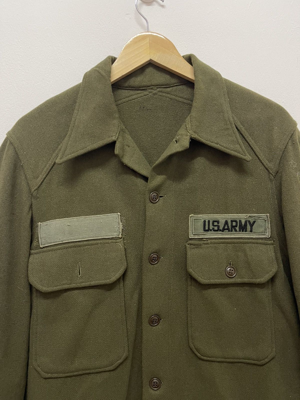 Vintage VINTAGE 70’s US ARMY OFFICER WOOL SHIRT Size US L / EU 52-54 / 3 - 2 Thumbnail