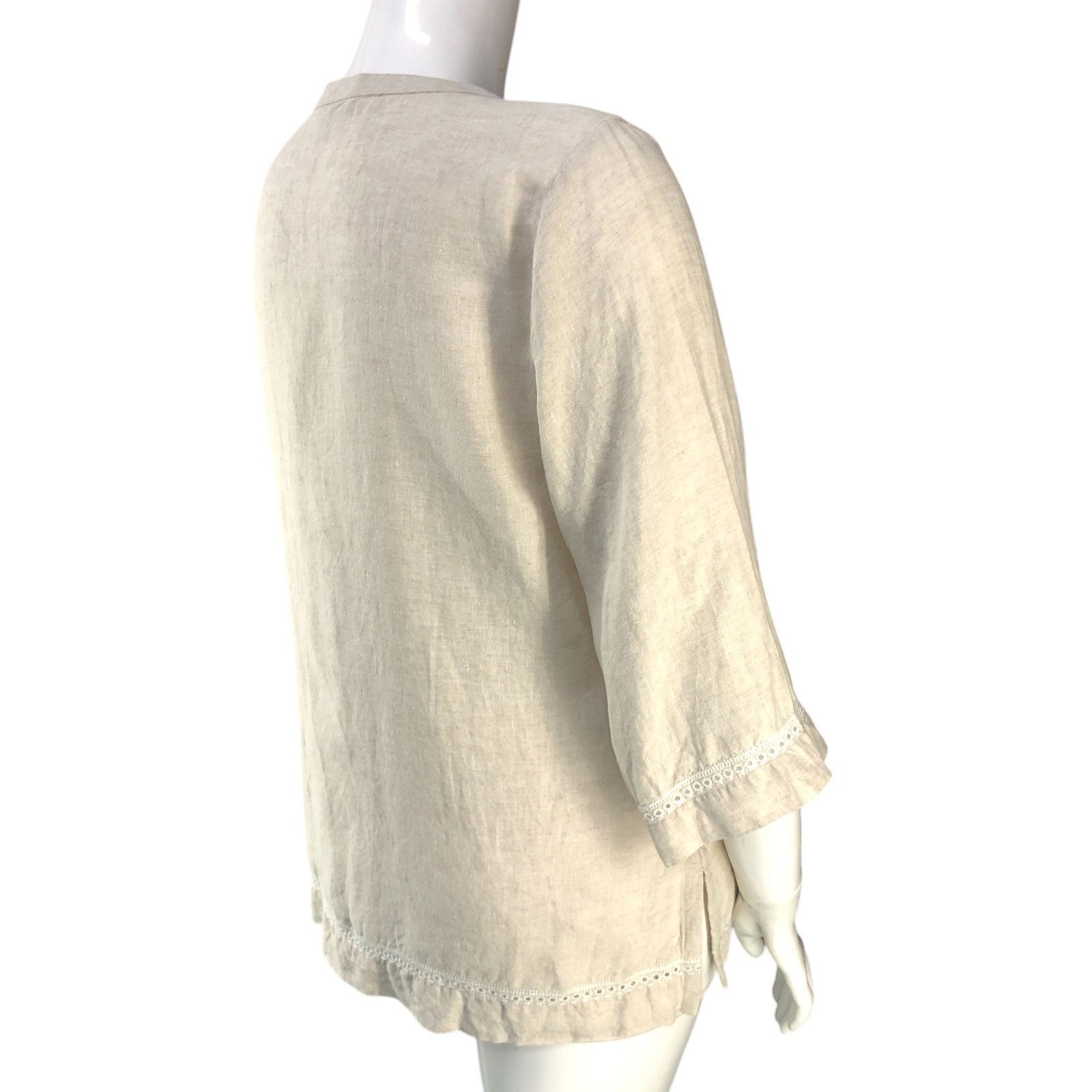 Tommy Bahama Tommy Bahama Size L Tunic Embroidered Beaded Linen TINY FLAW Size L / US 10 / IT 46 - 10 Thumbnail