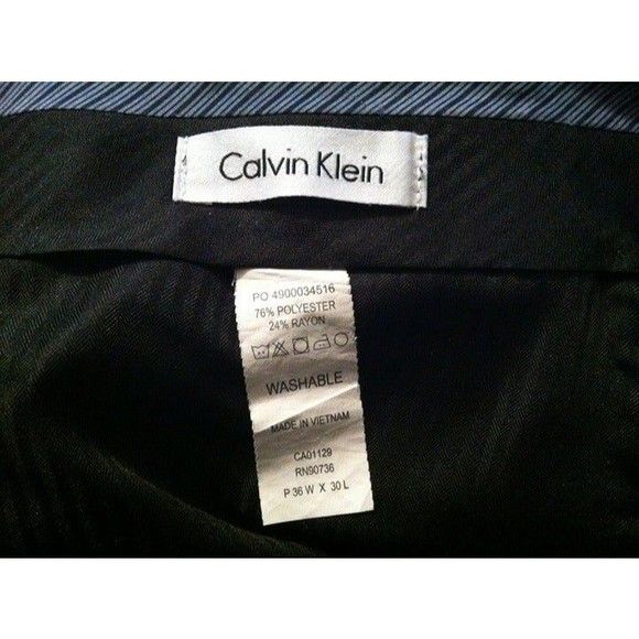 Calvin Klein CALVIN KLEIN MEN'S 76%POLYESTER 24%RAYON DRESS PANTS 36/30 Size 36R - 10 Thumbnail