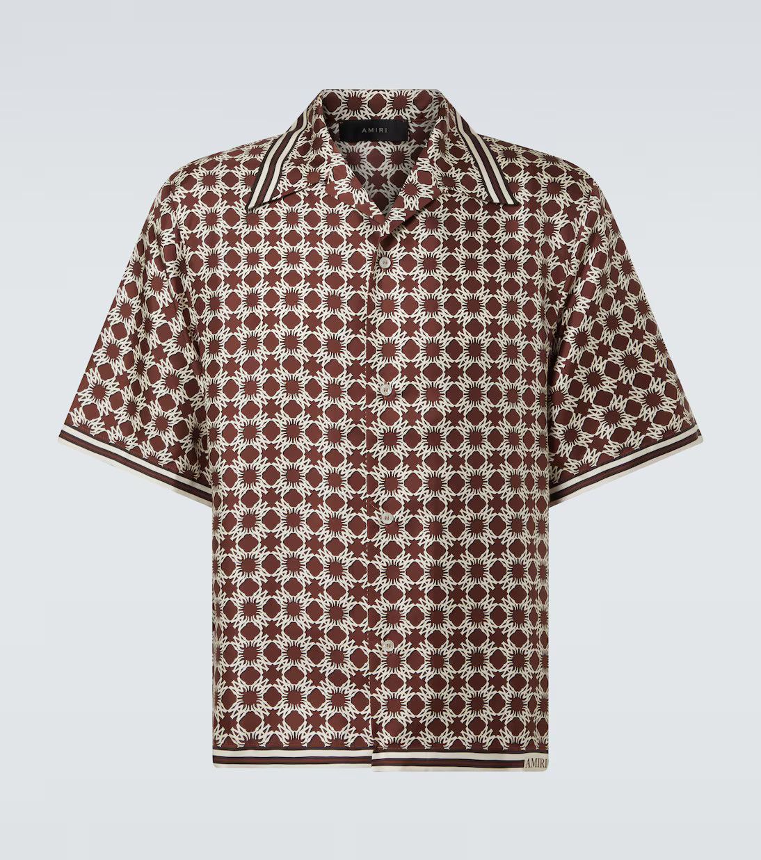 Amiri o1h1sh10525 M.A Quad Bowling Shirt in Brown Size US XXL / EU 58 / 5 - 1 Thumbnail