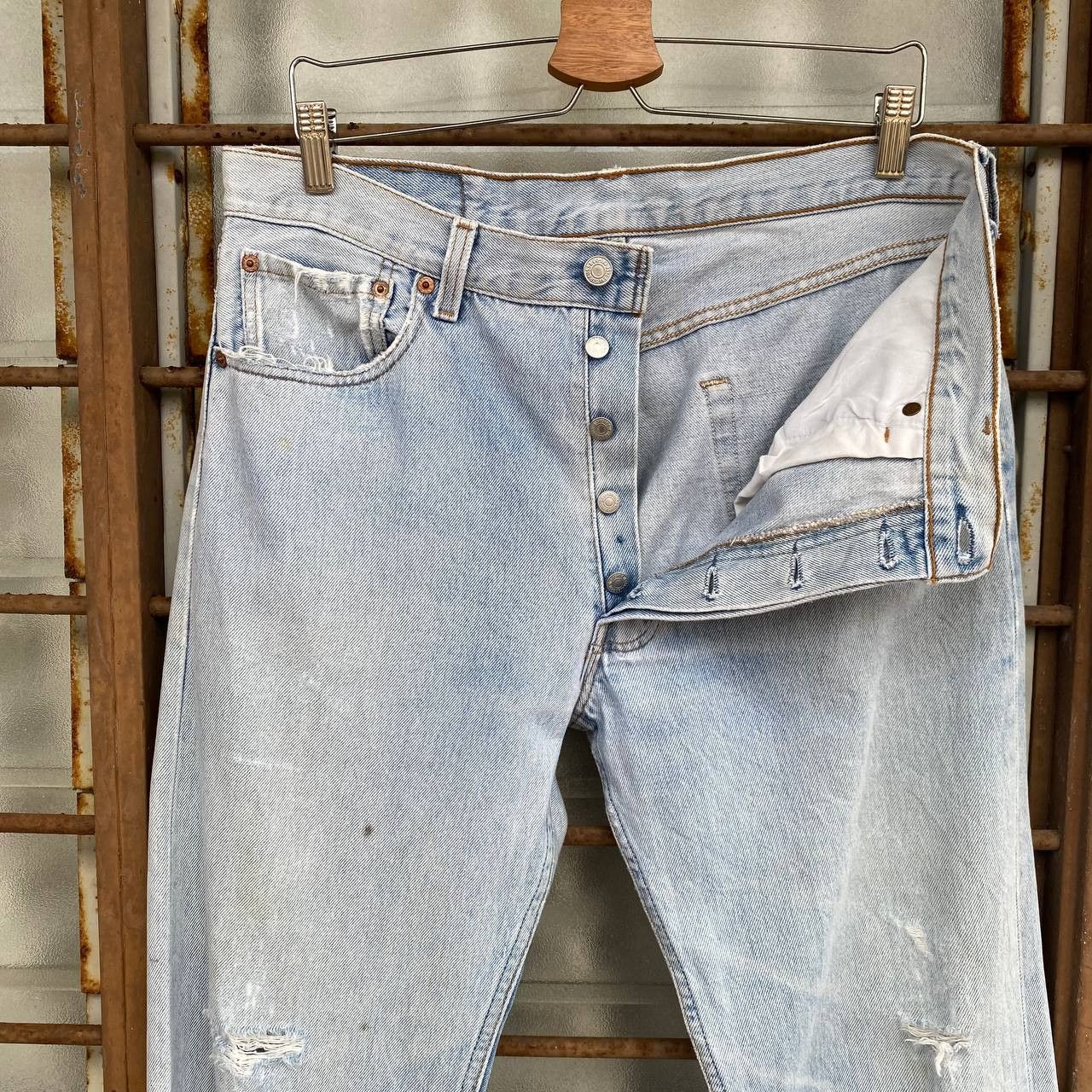 Levi's × Vintage VINTAGE LEVIS 501 USA STONEWASH DISTRESSED DENIM BJ07-12 Size US 33 - 8 Thumbnail