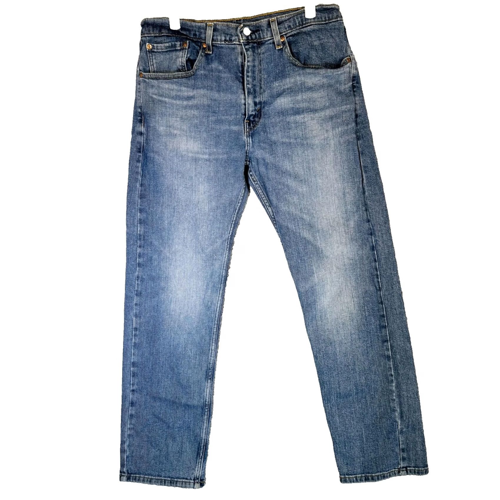 Levi's Levi's 505 Jeans Mens 32x30 Blue Medium Wash Slim Tapered Denim Zip Fly Size US 32 / EU 48 - 5 Thumbnail