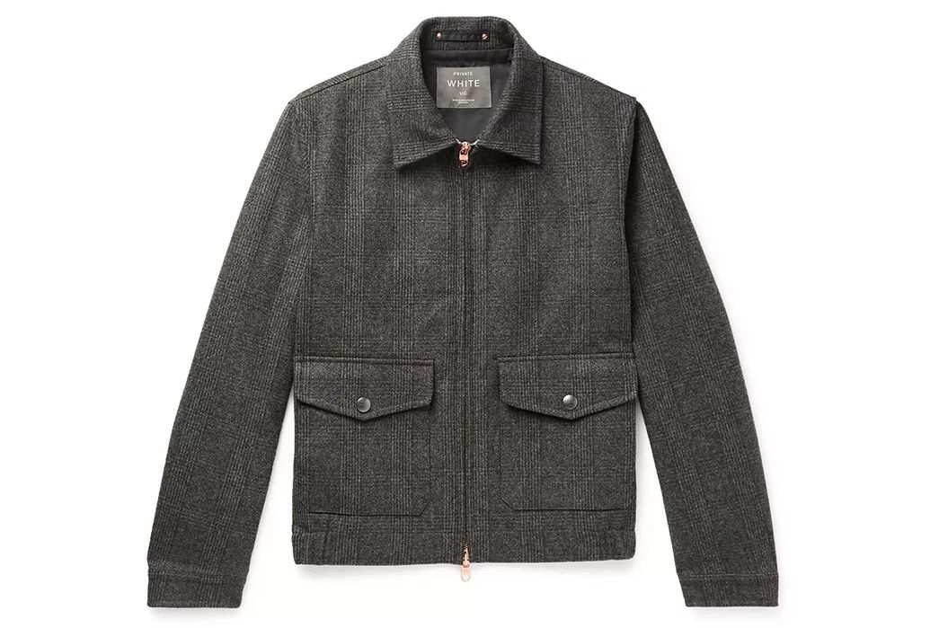 Private White V.C. $750 Mr.Porter Check Wool A-2 Bomber Jacket --6/ Large -XL Size US L / EU 52-54 / 3 - 1 Thumbnail
