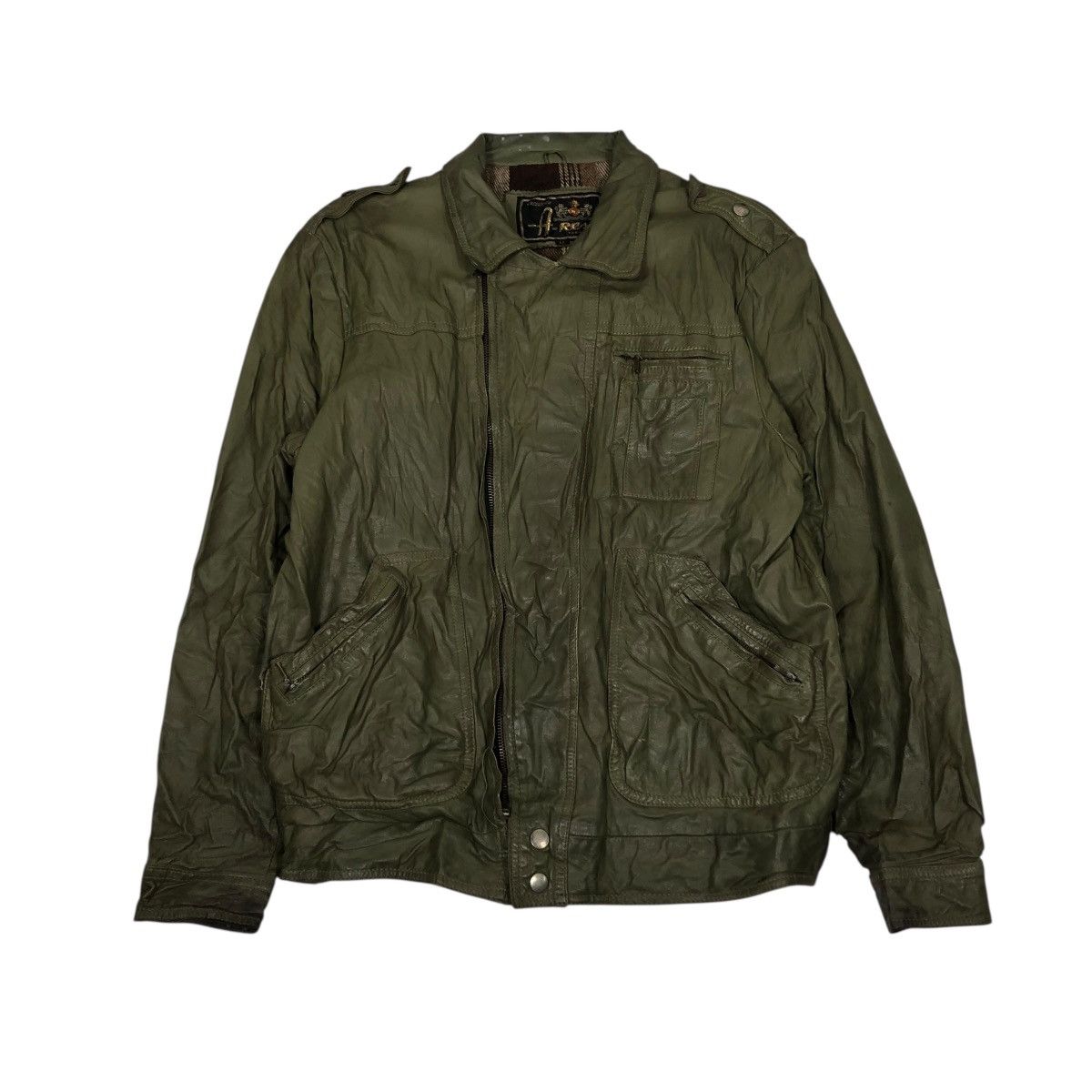 Japanese Brand 🔥VINTGE BIKER LEATHER JACKET BLANKET A REX ISSEY MIYAKE Size US L / EU 52-54 / 3 - 2 Thumbnail