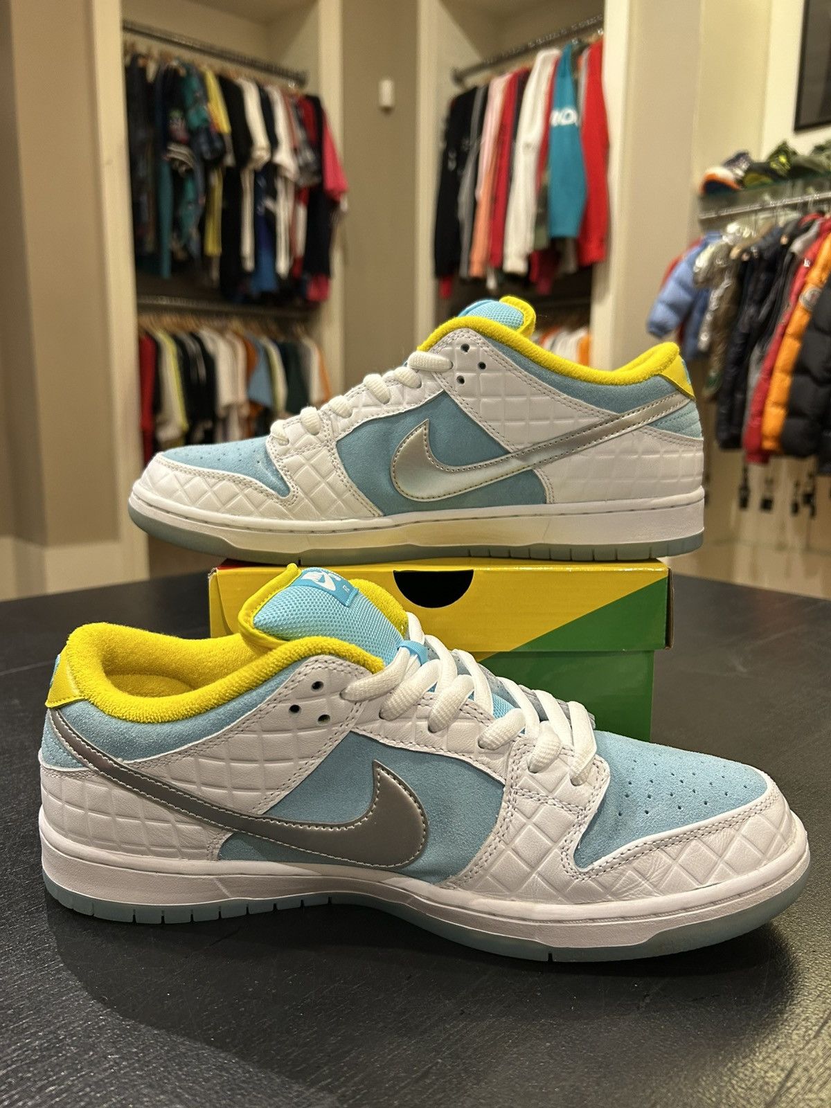 FTC × Nike Nike SB Dunk Low FTC Lagoon Pulse Size US 12 / EU 45 - 2 Thumbnail