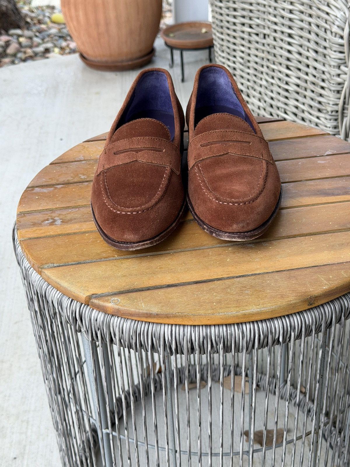 Crockett & Jones Carmina Unlined Uetam Penny Loafers UK7.5/8.5US Size US 8.5 / EU 41-42 - 6 Thumbnail